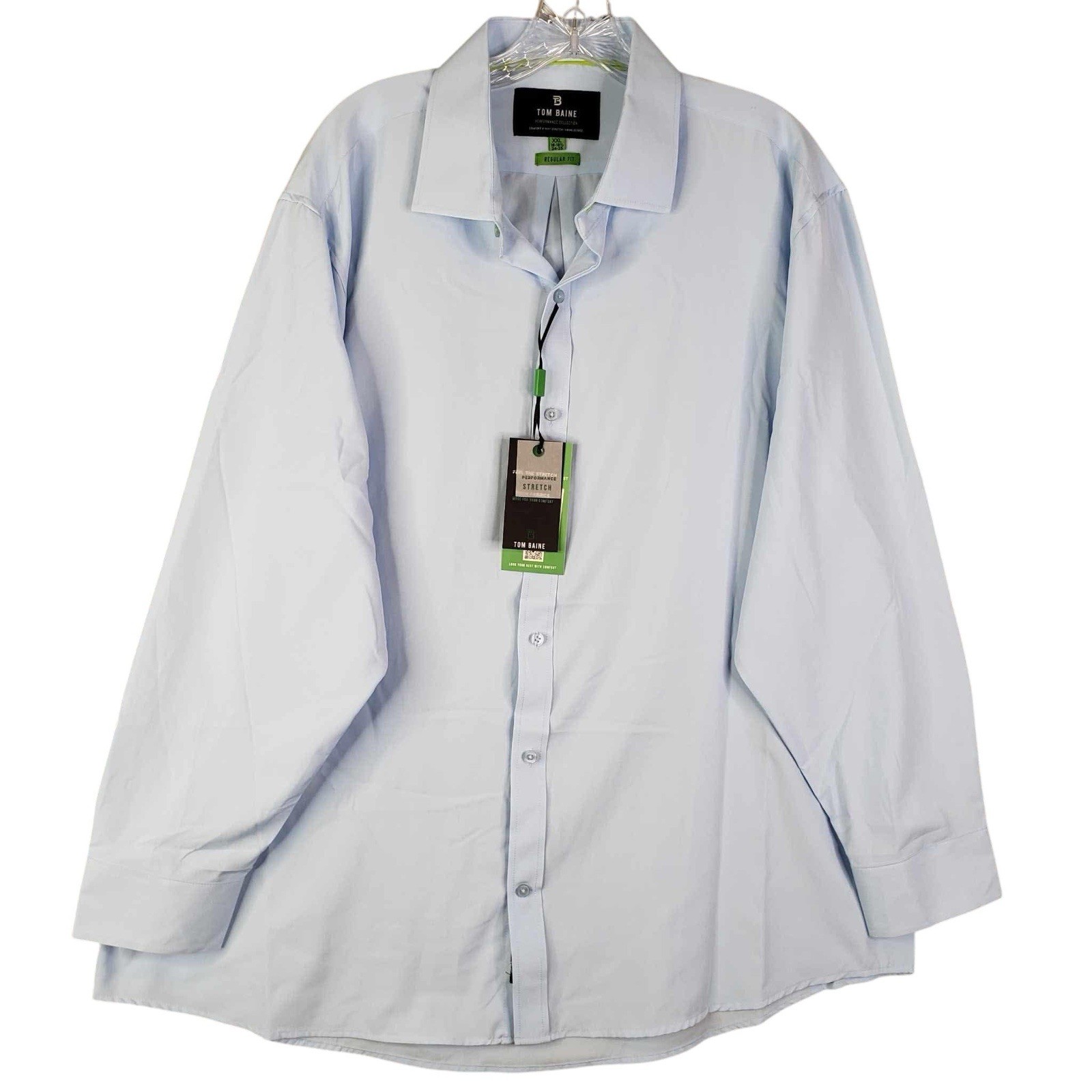 Tom Baine Shirt Button Up Men’s Size XXL Performance Long Sleeve Blue New