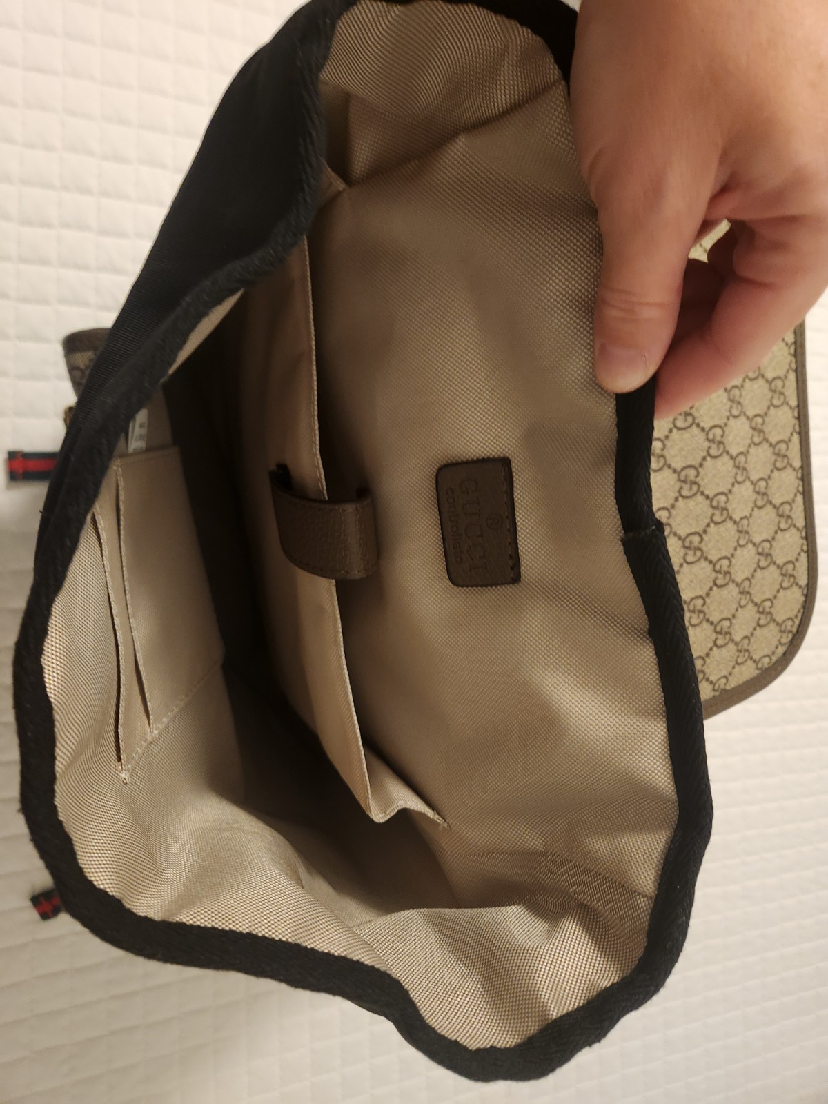 Gucci GG Backpack Beige/Ebony Canvas/Leather
