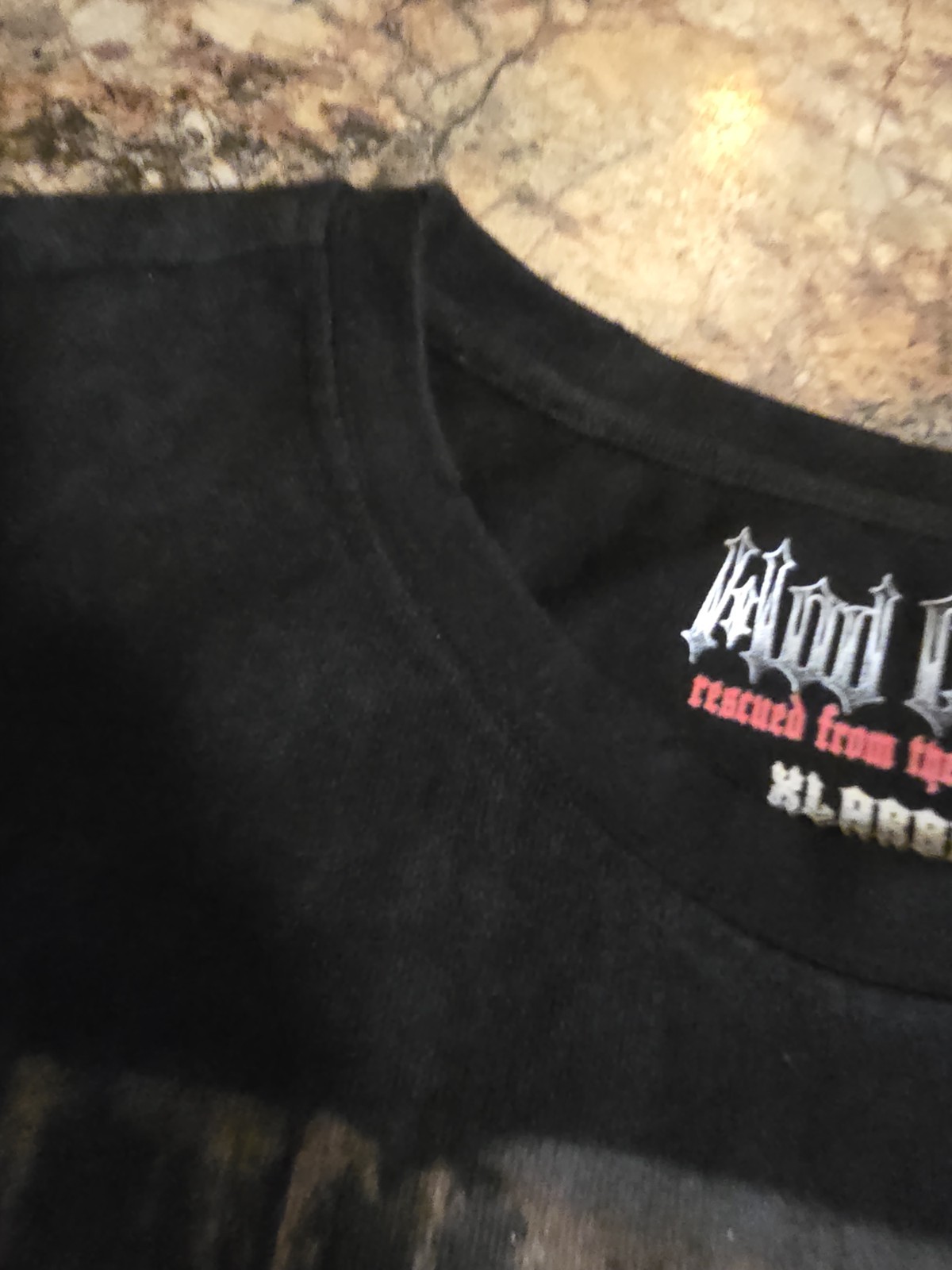 $78…Mod Cult “Football” size XL Distressed Heavyweight T-shirt Black.