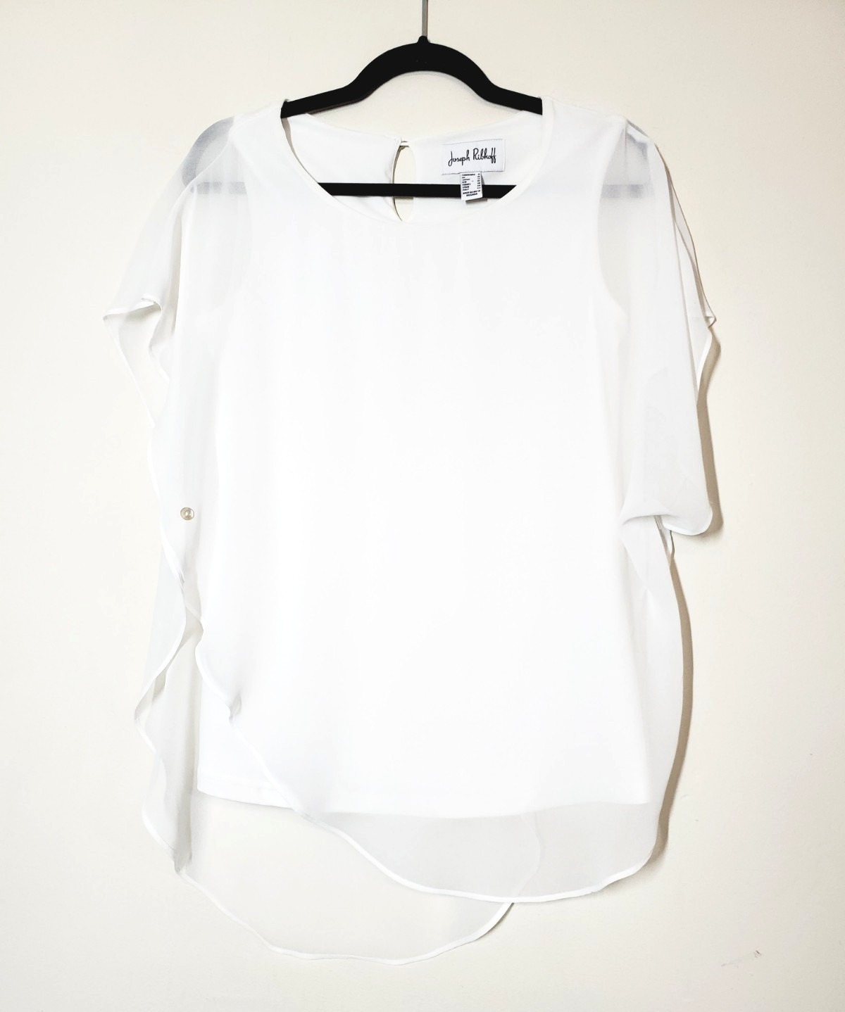 Joseph Ribkoff Womens 8 White Top Lightweight Layered Flowey Resort Cruise
