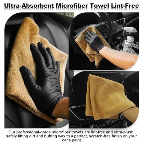 10PCS Car Cleaning Kit, Car Detailing Kit Interior Cleaner, Long Bristle Horse