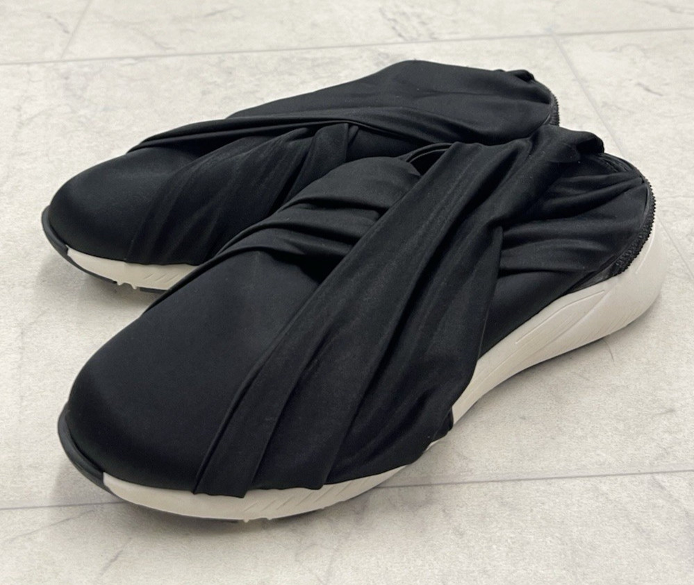NIB Casadei Satin Slip On Back Open Sneakers In Black Size:35 (US 5)
