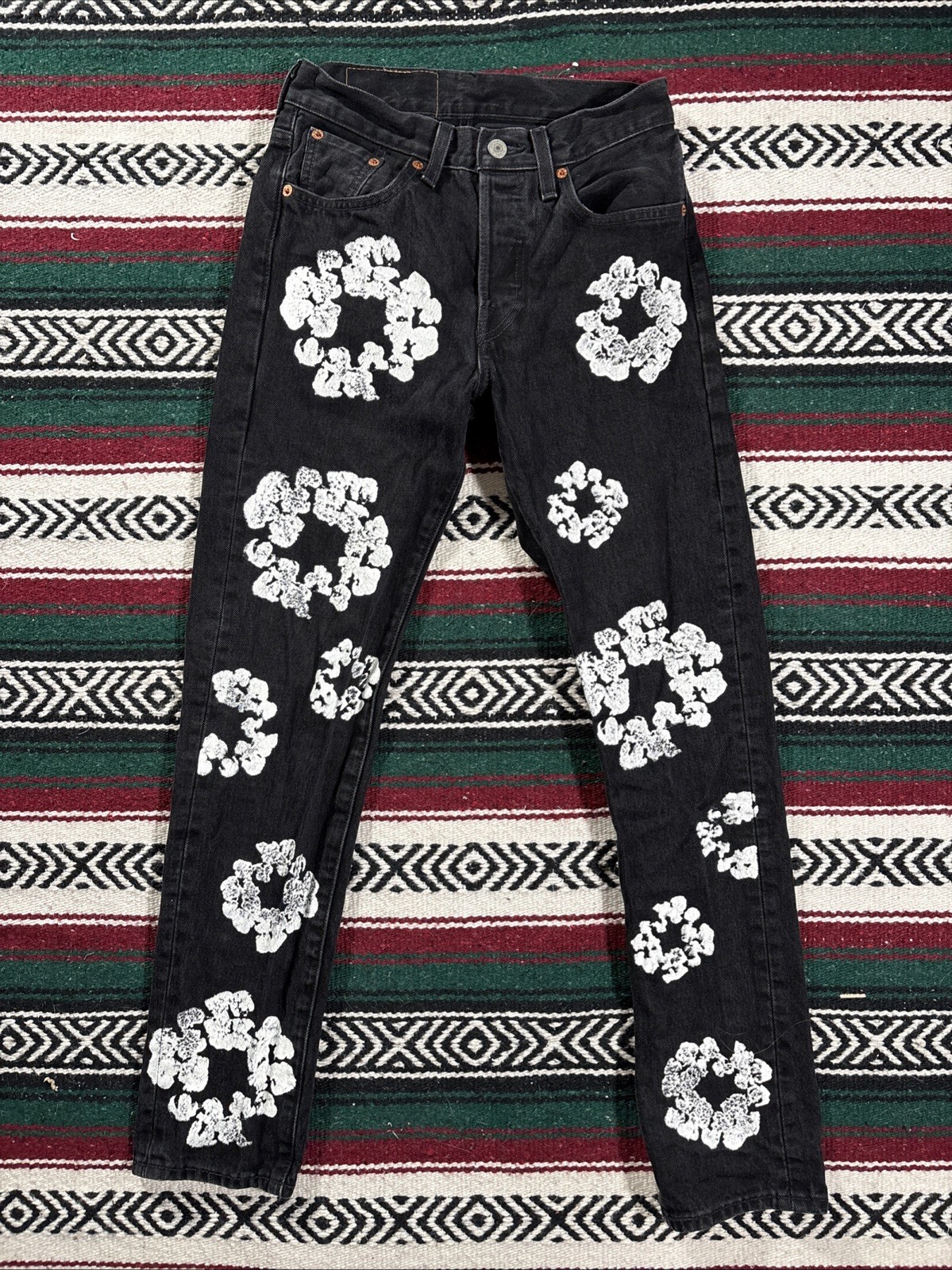 Denim Tears Big E Levis 501 DT Black Denim Jeans 26×30￼