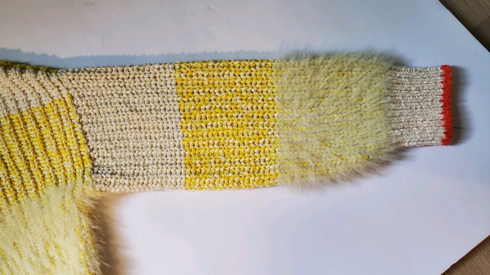 Free People Sunbright Sweater Yellow Colorful Fuzzy Sz M
