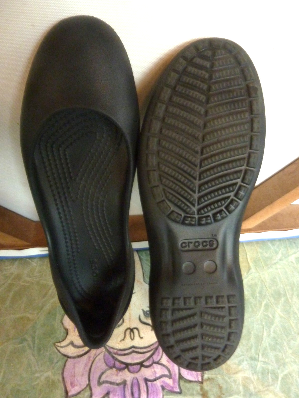 CROCS KADEE BLACK BALLET FLATS WOMENS SZ. 7 NWOB