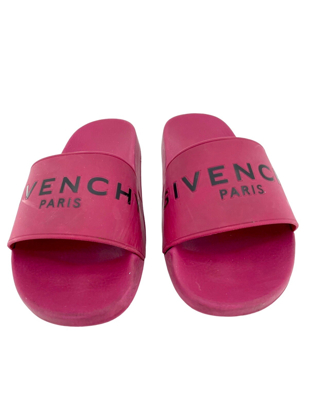 Givenchy Berry Red Slide Sandals Synthetic Rubber SZ 37 EU SH04