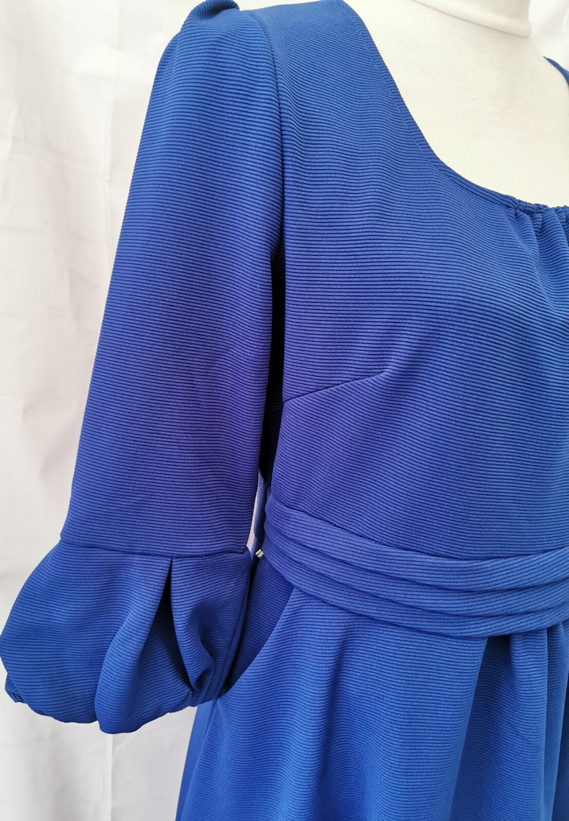 Jolie Moi Ladies Dress Bnwt Size 14 Royal Blue Lined 3/4 Sleeves Scoop Neck