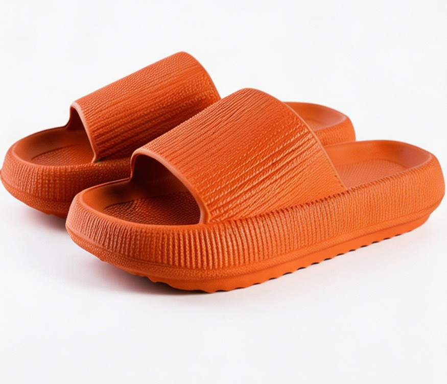 Orange Platform Slides — Soft Indoor/Outdoor Sandals US W10/M8.5 EU42