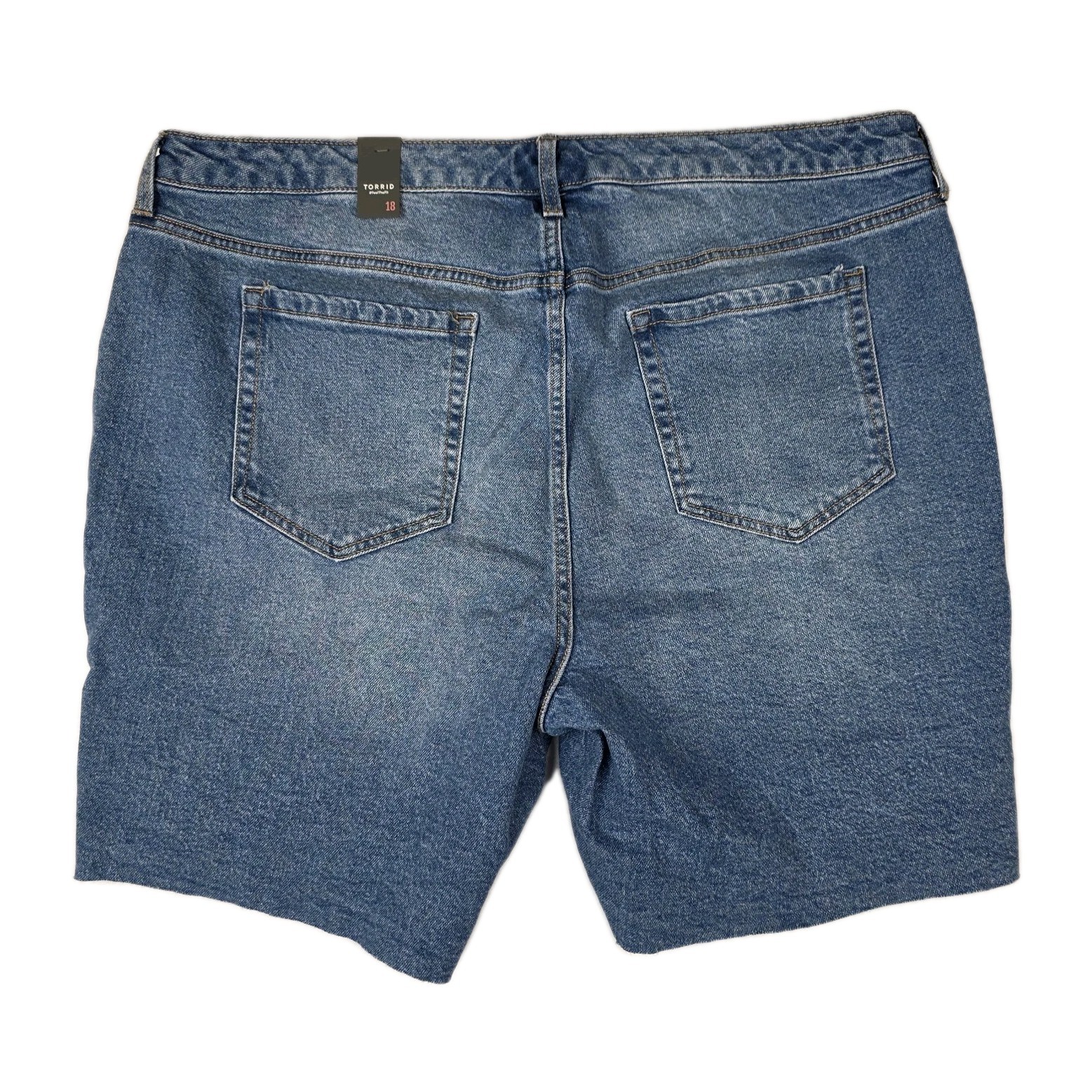 Torrid Shorts Womens Size 18 Relaxed Bermuda Classic Blue Denim Gitty Up Nee