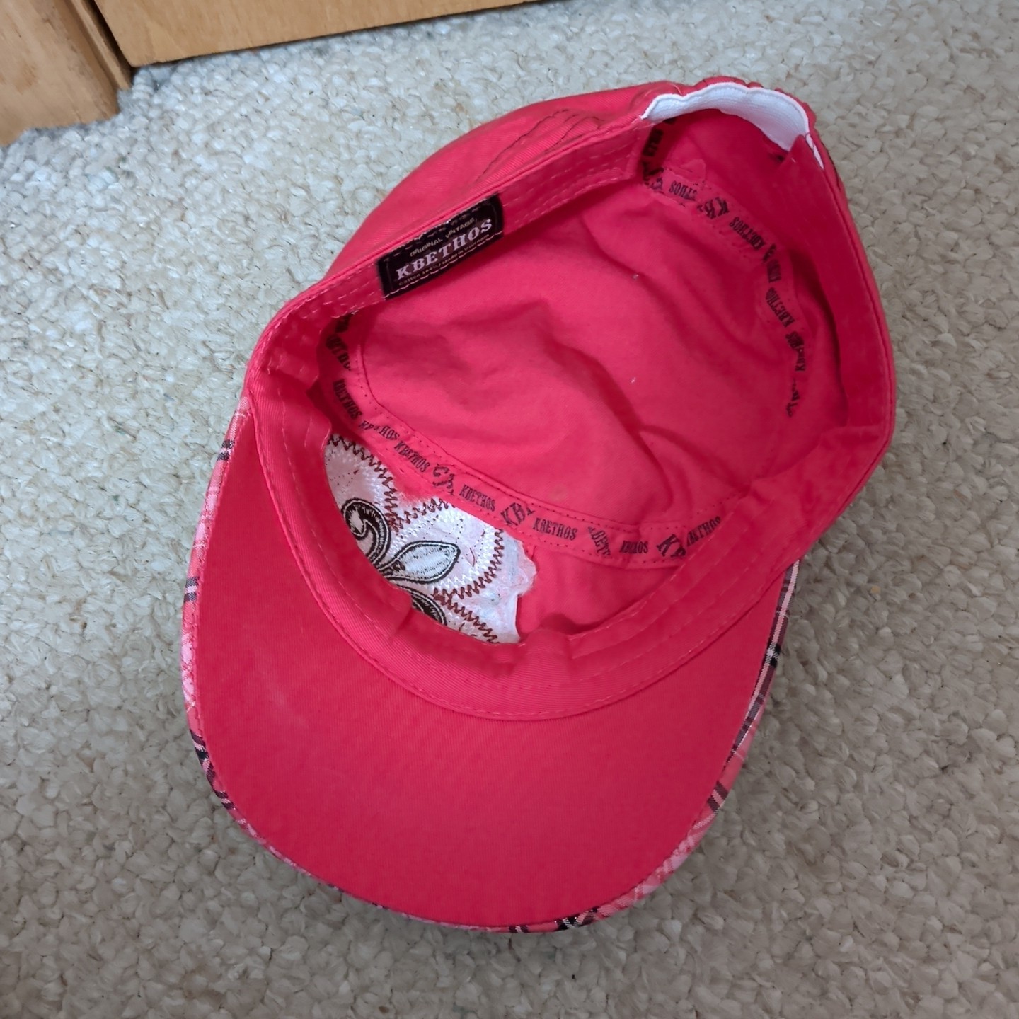Kbethos Baseball Hat Fleur De Lis Womens Cap Embroidered Logo Rhinestones Pink