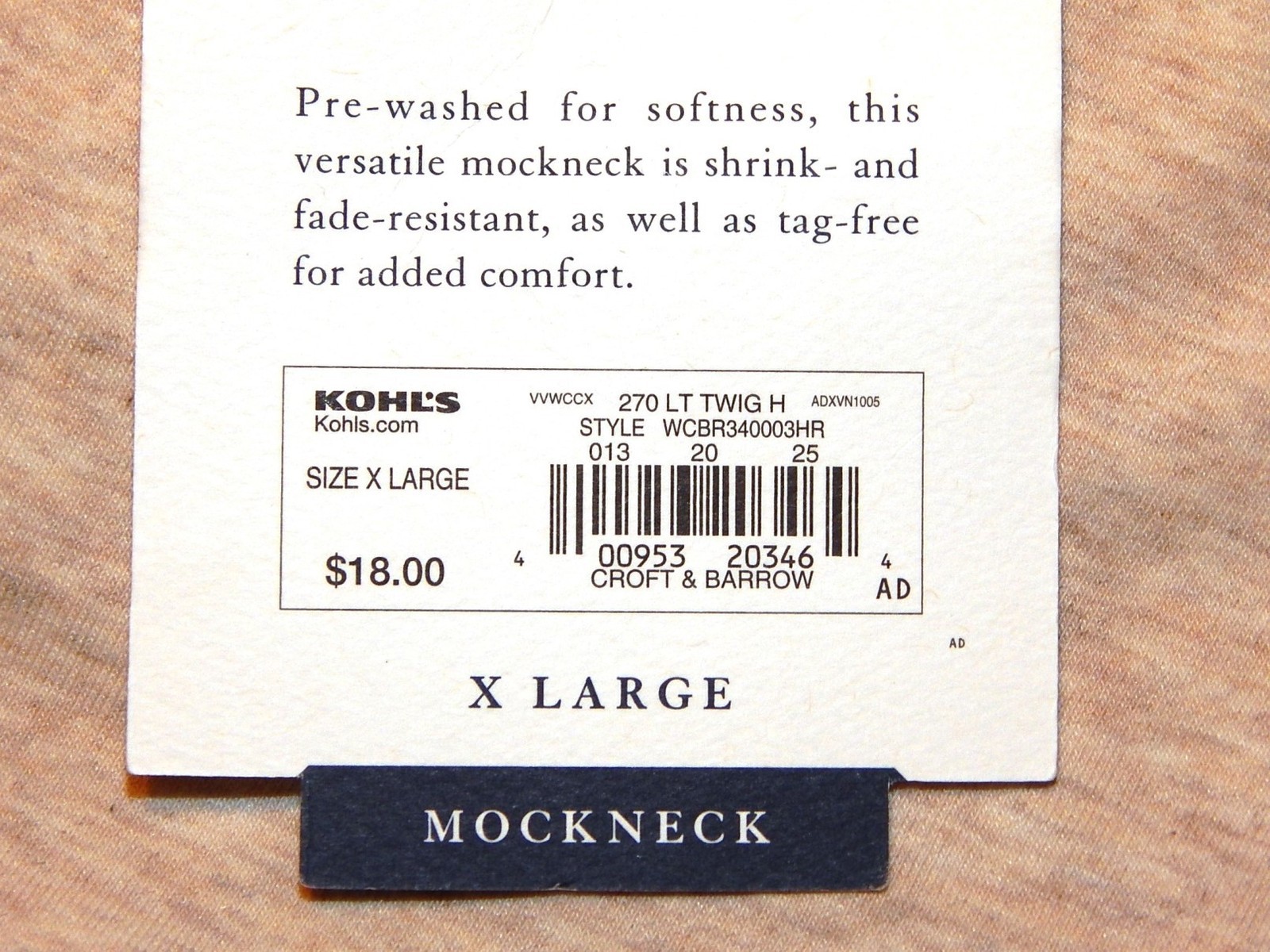 Croft & Barrow NEW Mockneck Long Sleeve Top Cotton Blend Womens XS-XL $18