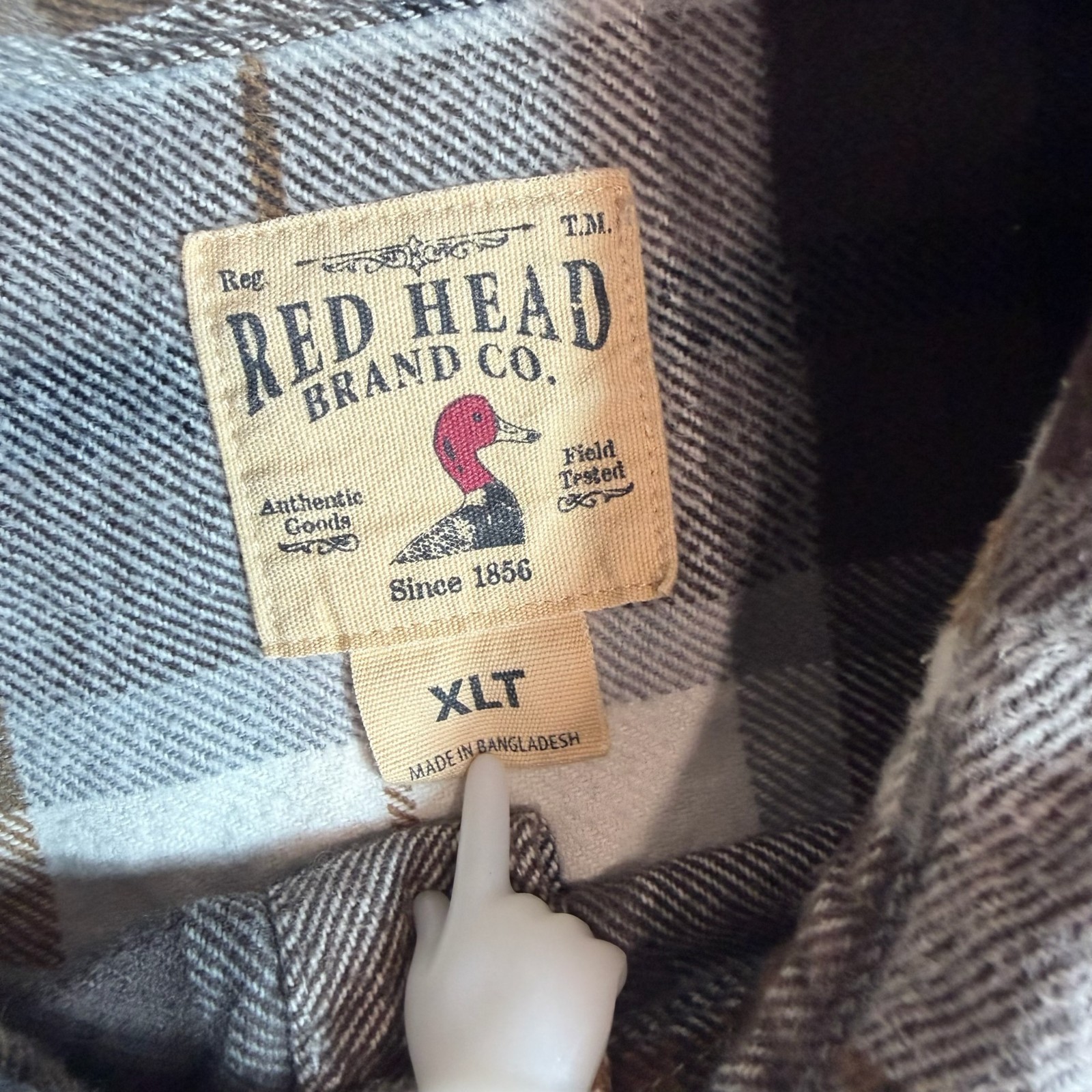 Red Head Heavyweight Flannel Shirt Men’s XLT Brown Black Plaid Cotton Workwear