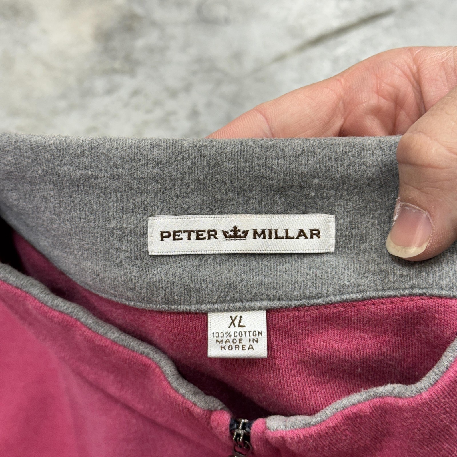 Peter Millar Sweater Vest Knit Mens XL Red Quarter Zip Pullover Greystone Golf