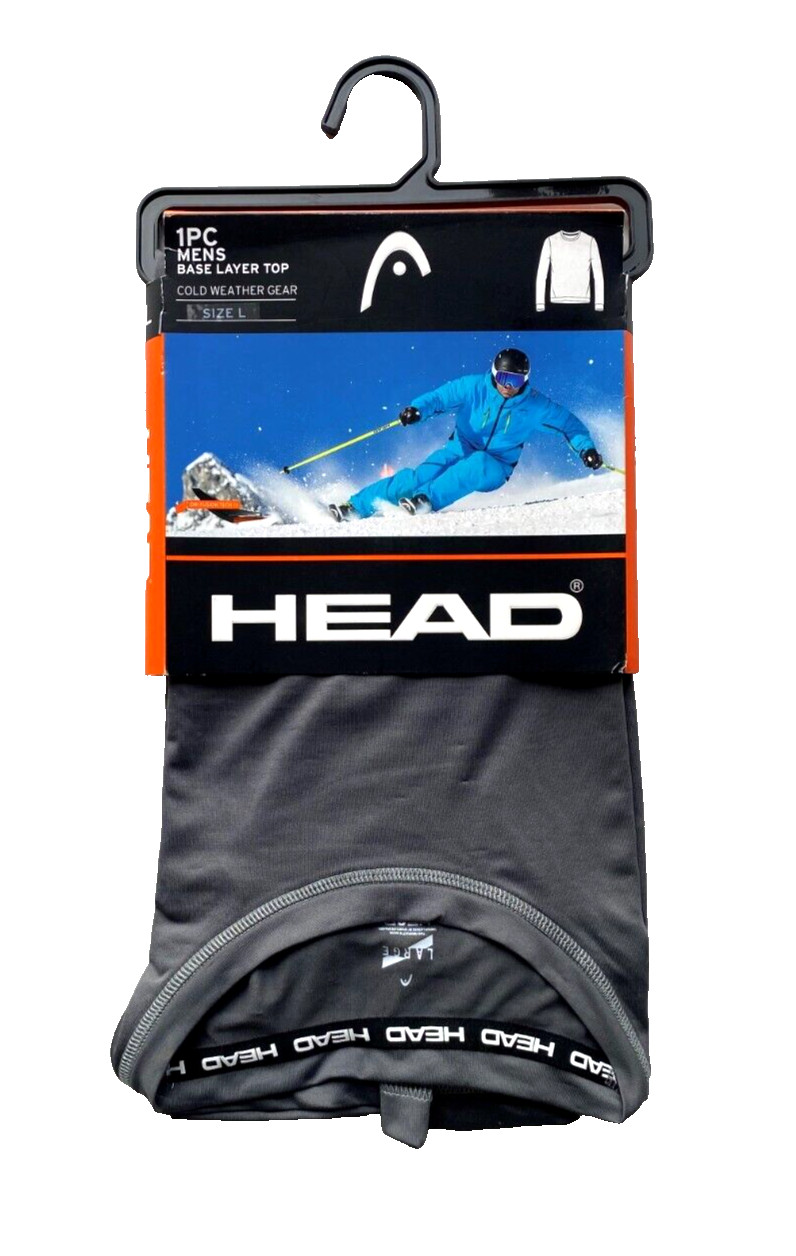 NEW HEAD Large 42″ – 44″ Gray 1 Piece Men’s Base Layer Top Cold Weather Gear