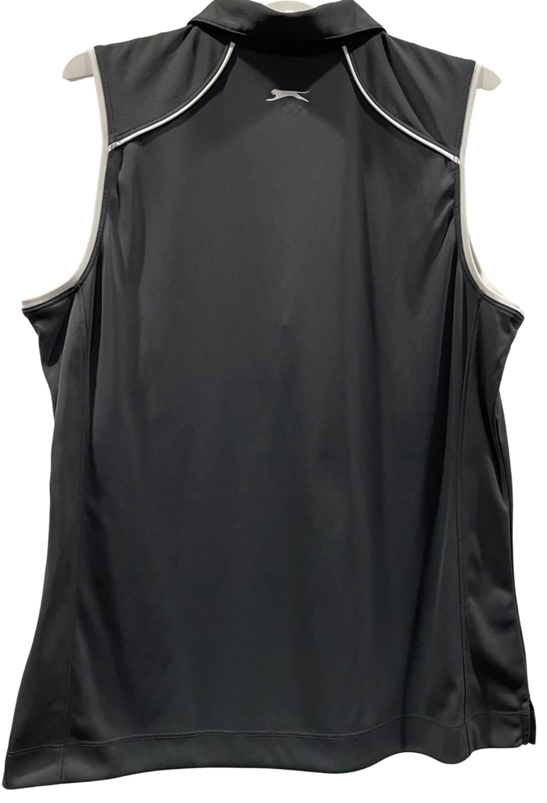 Slazenger Performance Golf Polo Shirt L Black Sleeveless 1/4 Zip Workout Sporty