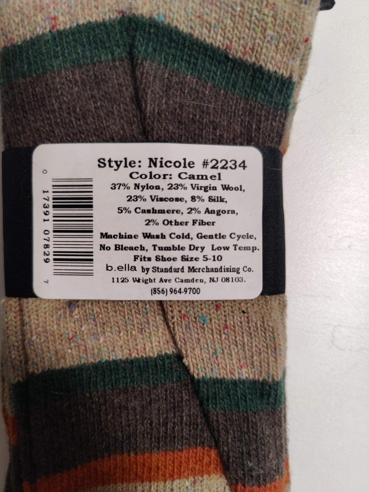 b.ella – Woman’s socks -multi color – Cashmere blend – Made in USA **G9**