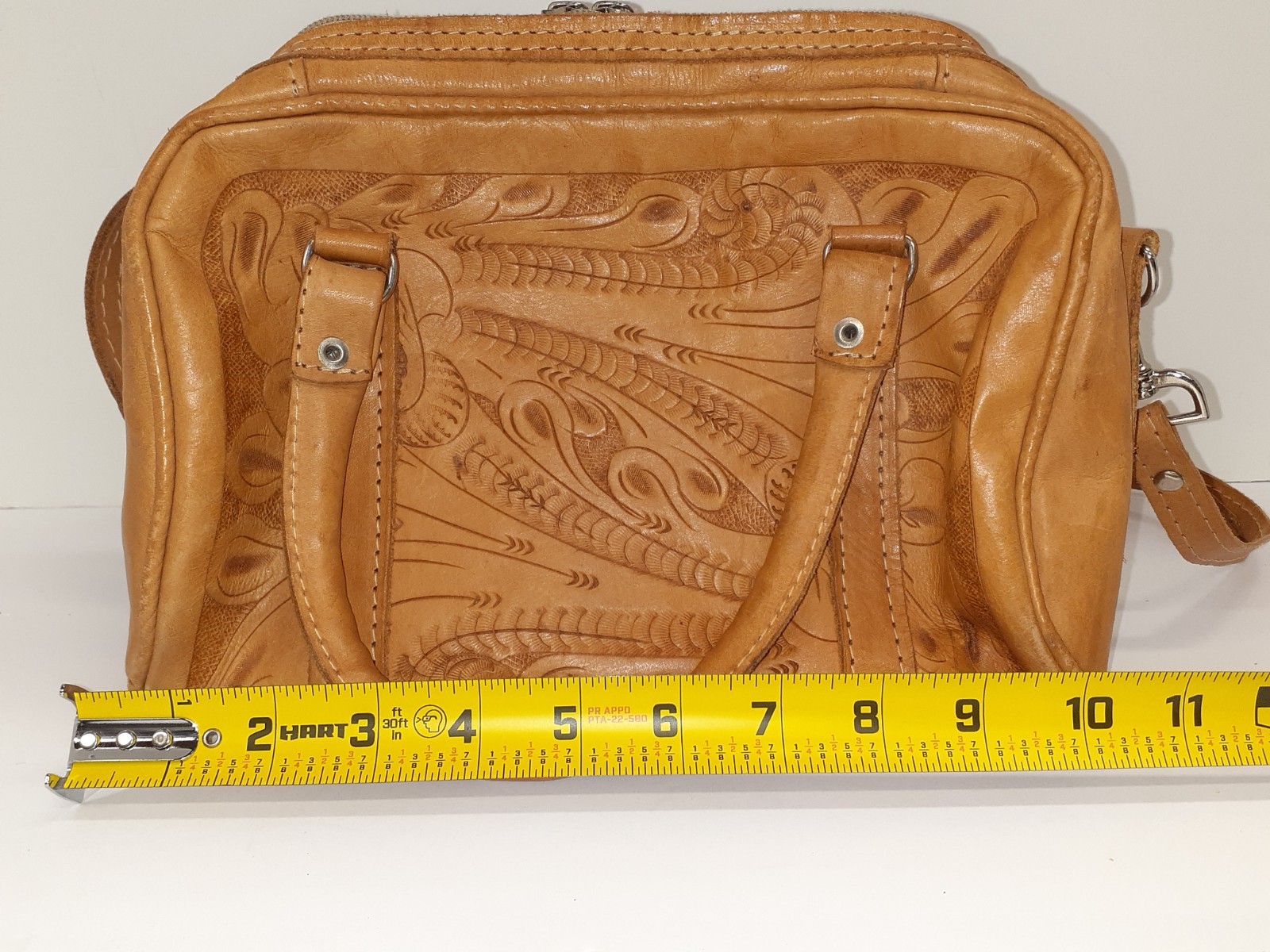 VTG FORCE TEN CLASSIC Handmade Tooled Leather Purse Paraguay