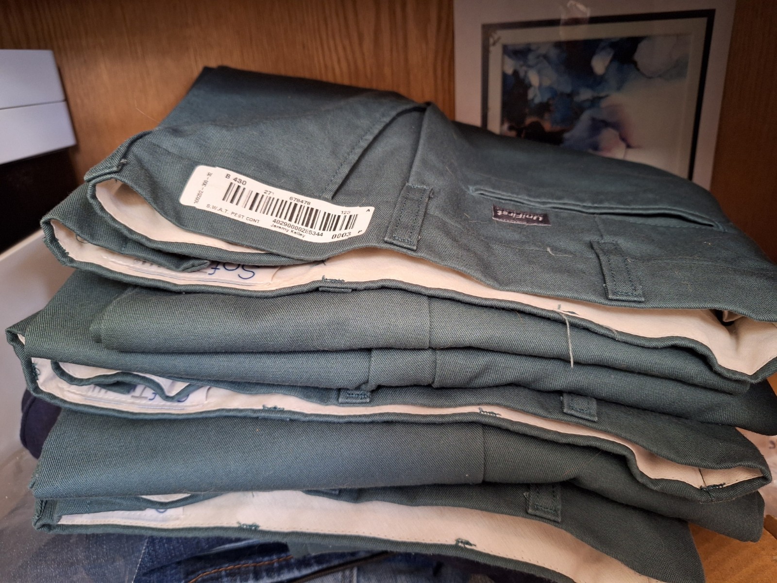 Men’s Unifirst SofTwill Flat-Front Uniform Pants Size 30 x 32 Spruce(green) NWOT