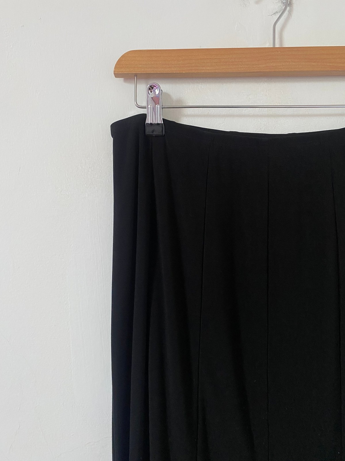 Joseph Ribkoff Skirt Size 16 Black Midi Pleated Elasticated Stretch Jersey