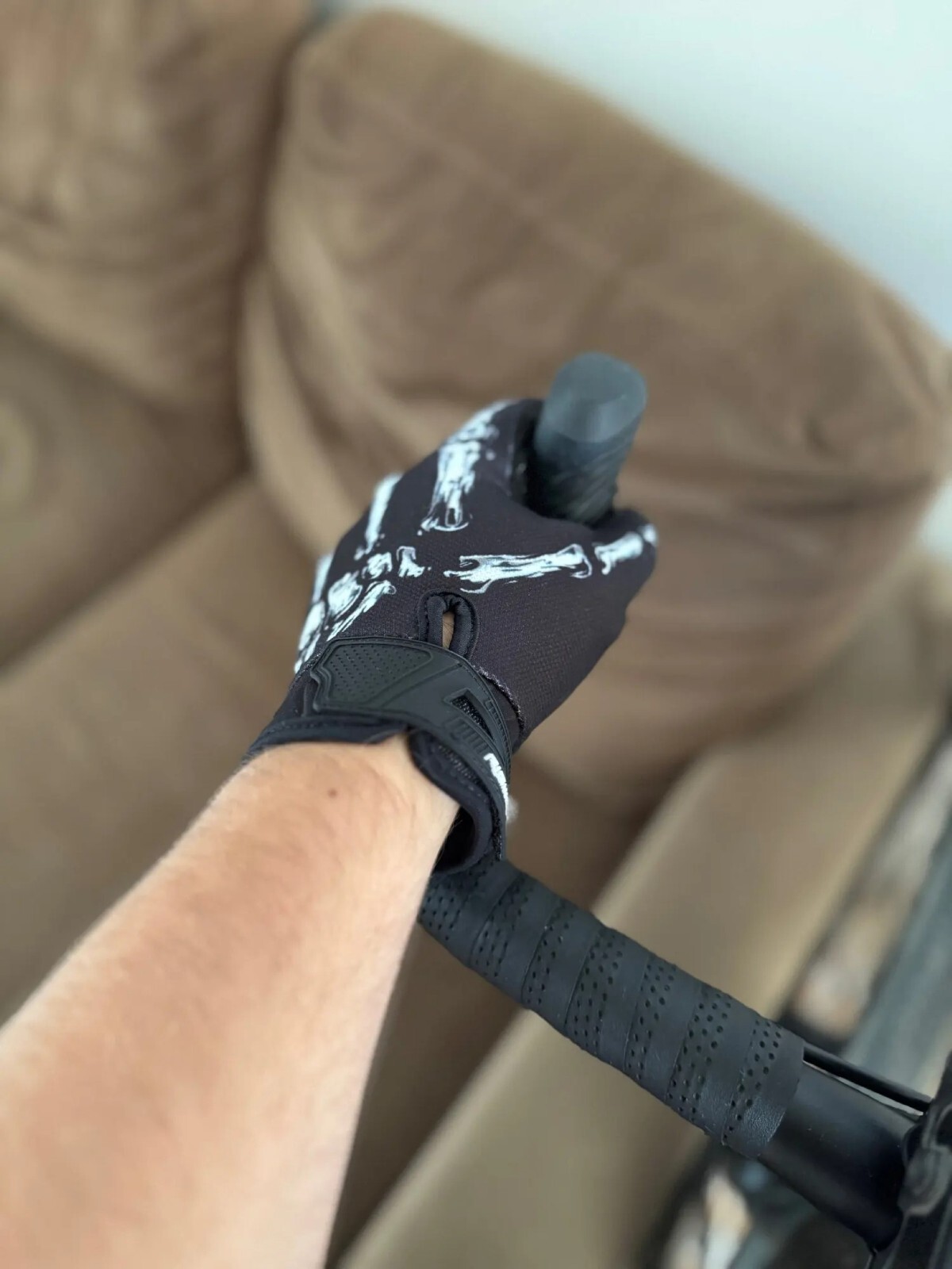 Biker Skeleton Bone Gloves Racing Cycling Motorcycle Mechanics Goth Full Finger