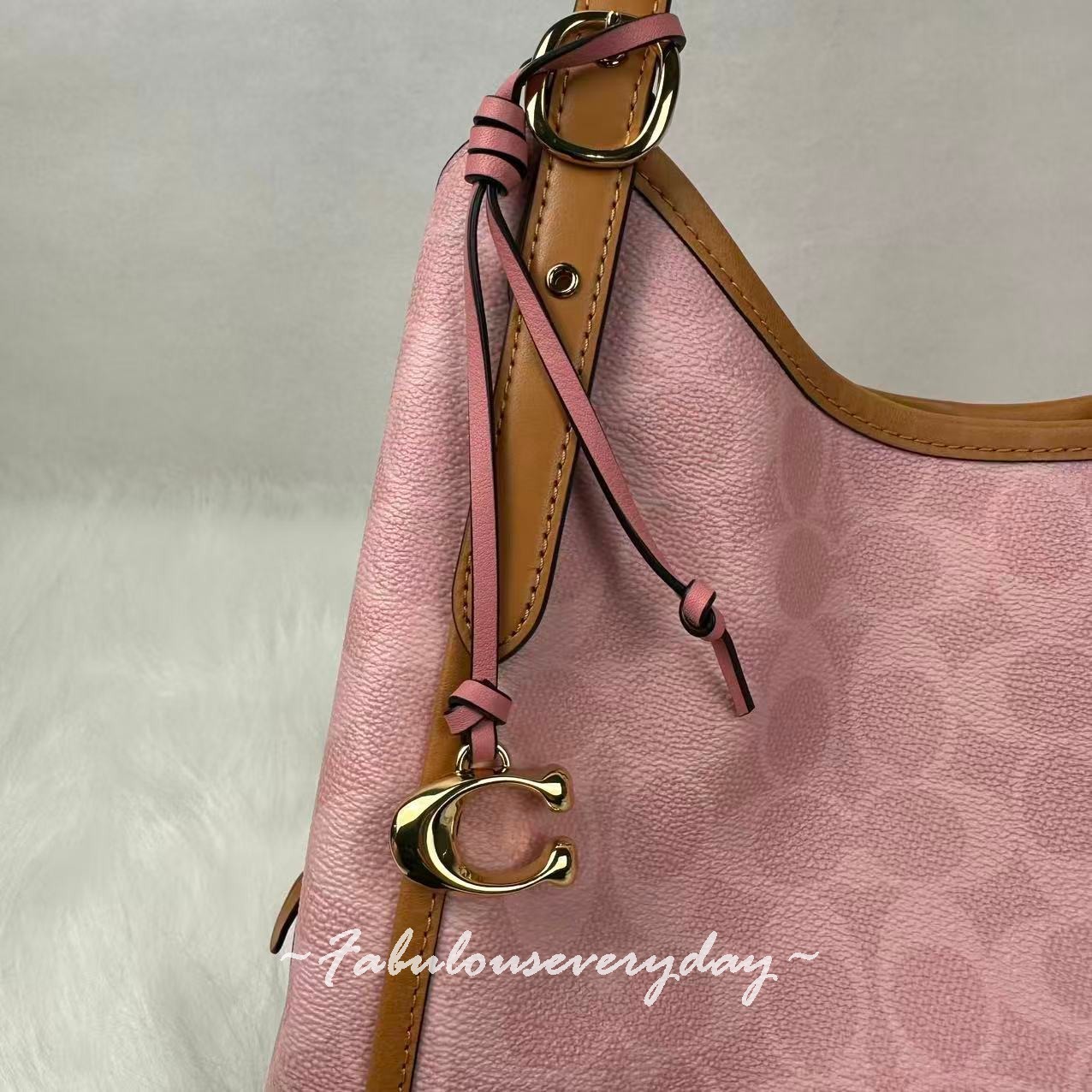 Coach Erin Shoulder Bag In Signature Canvas With Charms Powder Pink CEL13