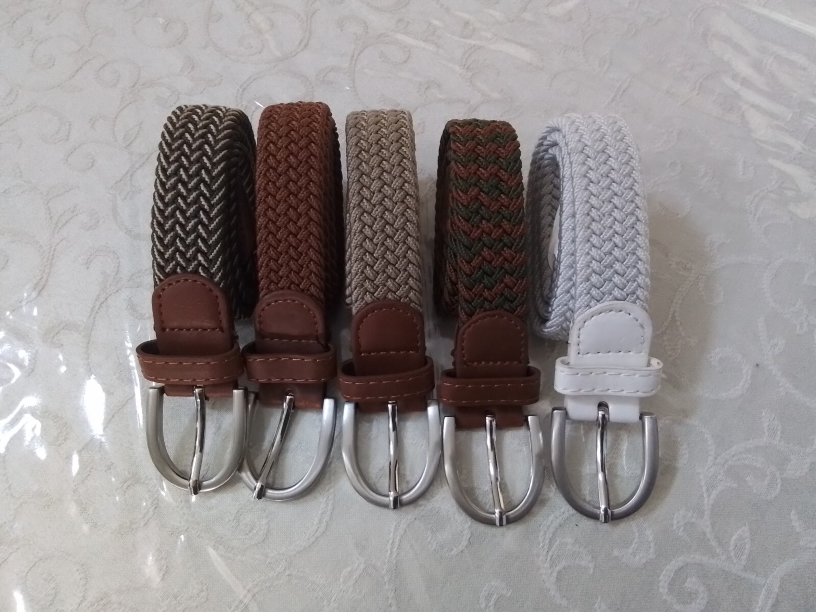 Lot 15 Assorted Children’s Canvas Elastic Fabric Woven Stretch Braided Belts