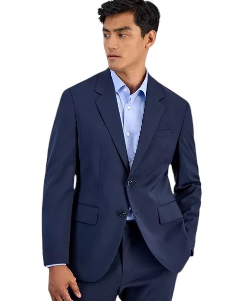 Hugo Boss Mens Modern fit Suit Jacket Blazer 42 R Navy Blue Solid Wool