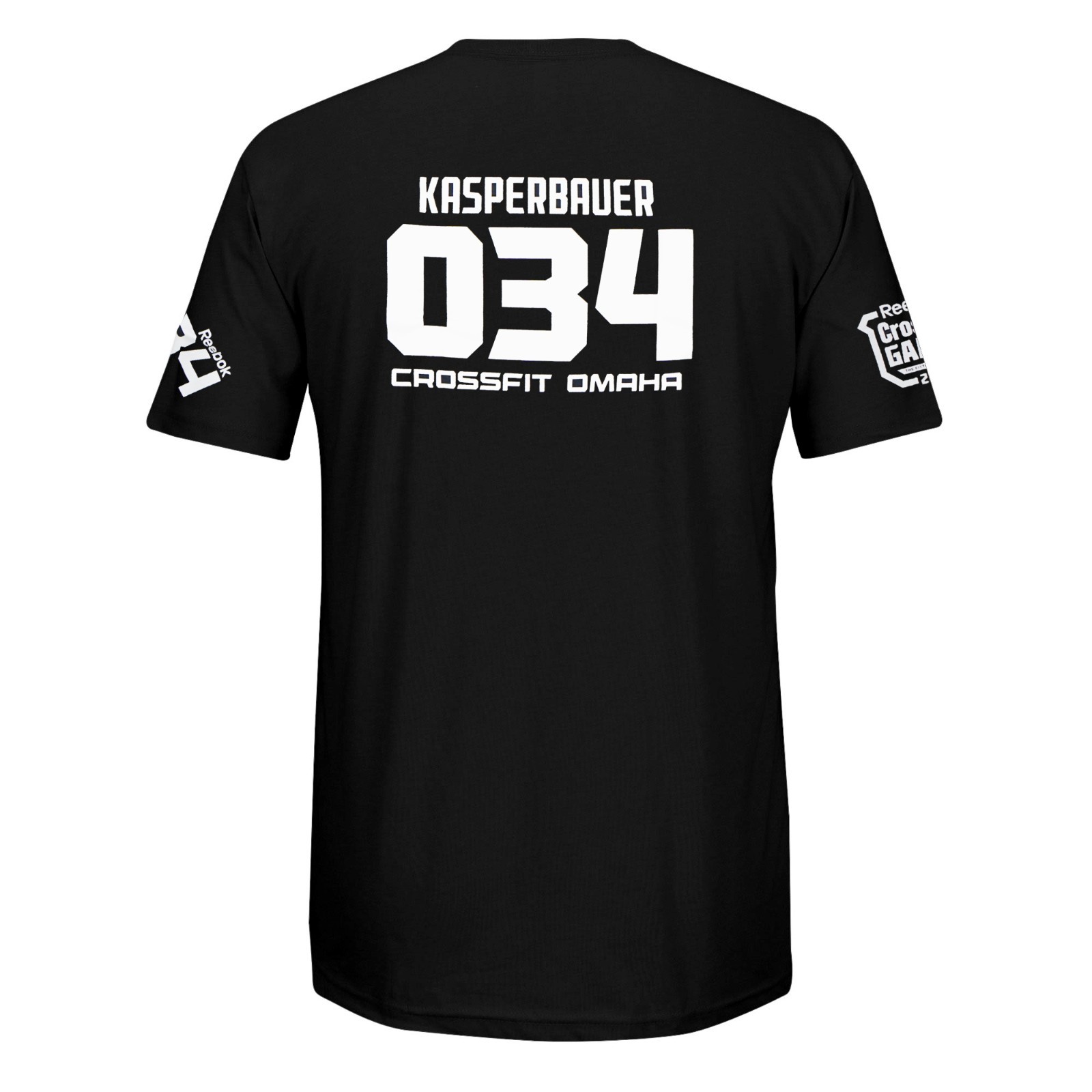Kyle Kasperbauer #034 Reebok Men’s CrossFit Games Omaha Black T-Shirt