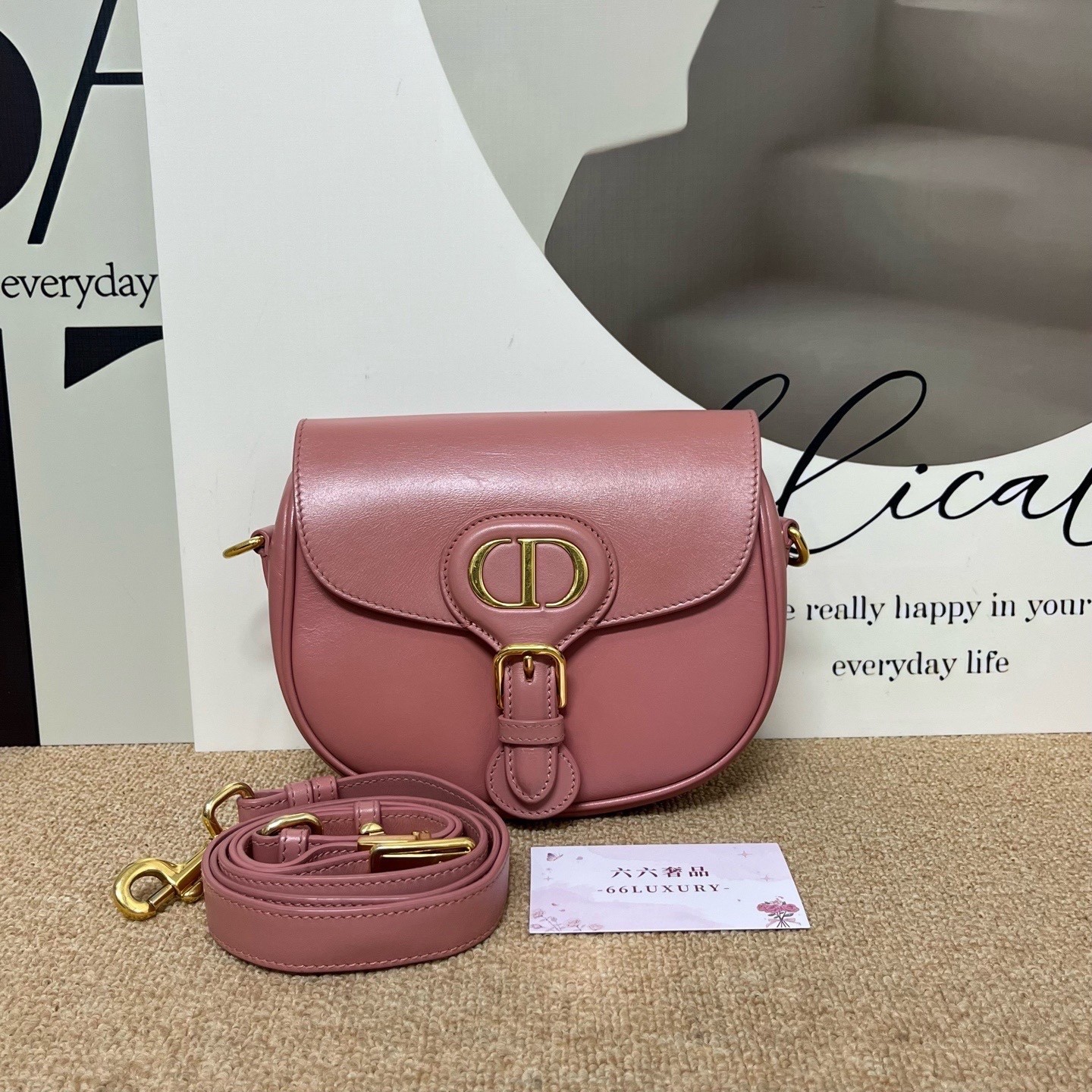 Dior Pre-Owned Authentic Saddle Bag Pink 17*13*4.5 Free Tracked Shipping
