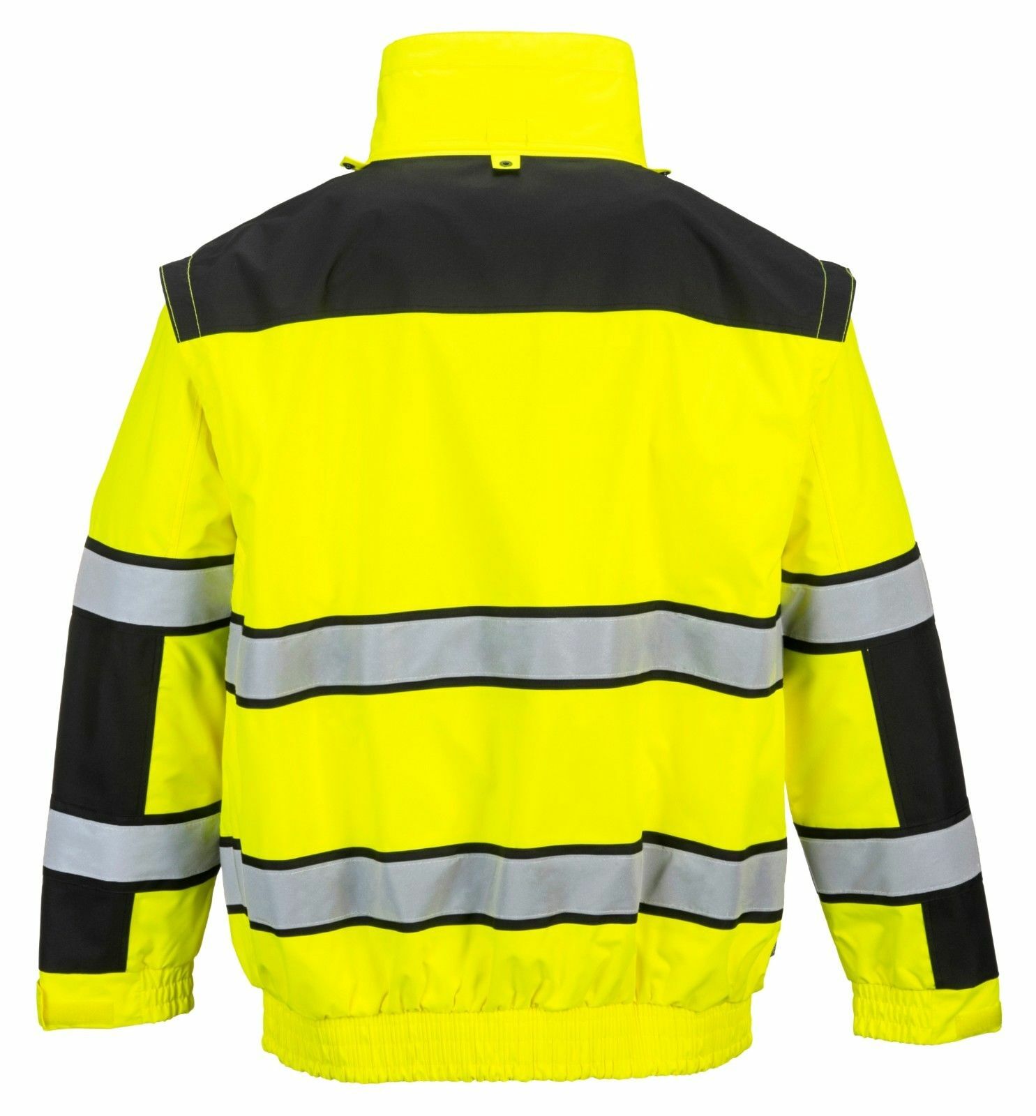 Portwest UC466 HiVis Reflective Bomber Rain Jacket with Waterproof Taped Seams