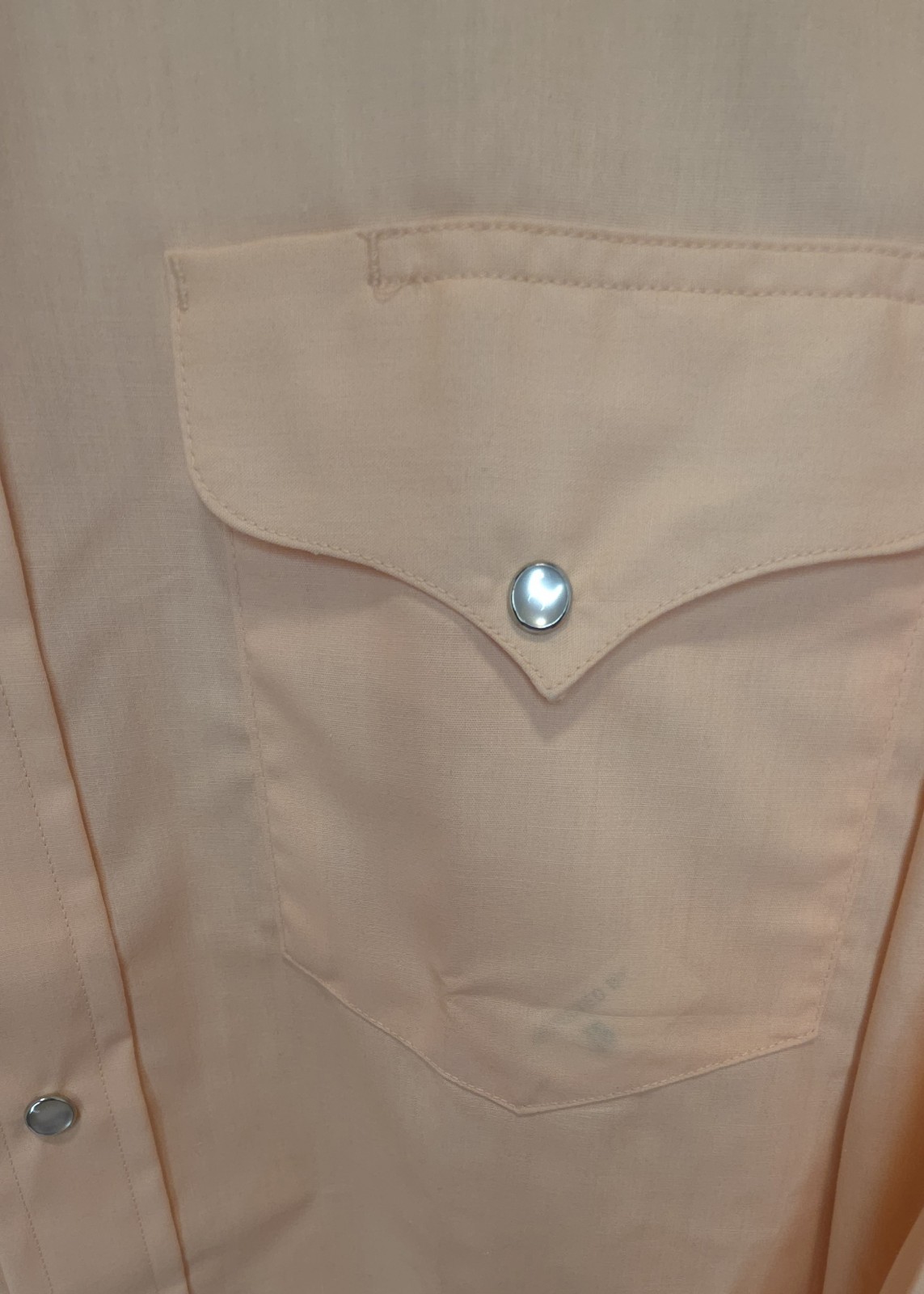 Vintage 90s NEW Mesquite Mens Peach Western Cowboy Snap Shirt 16-33 Made in USA
