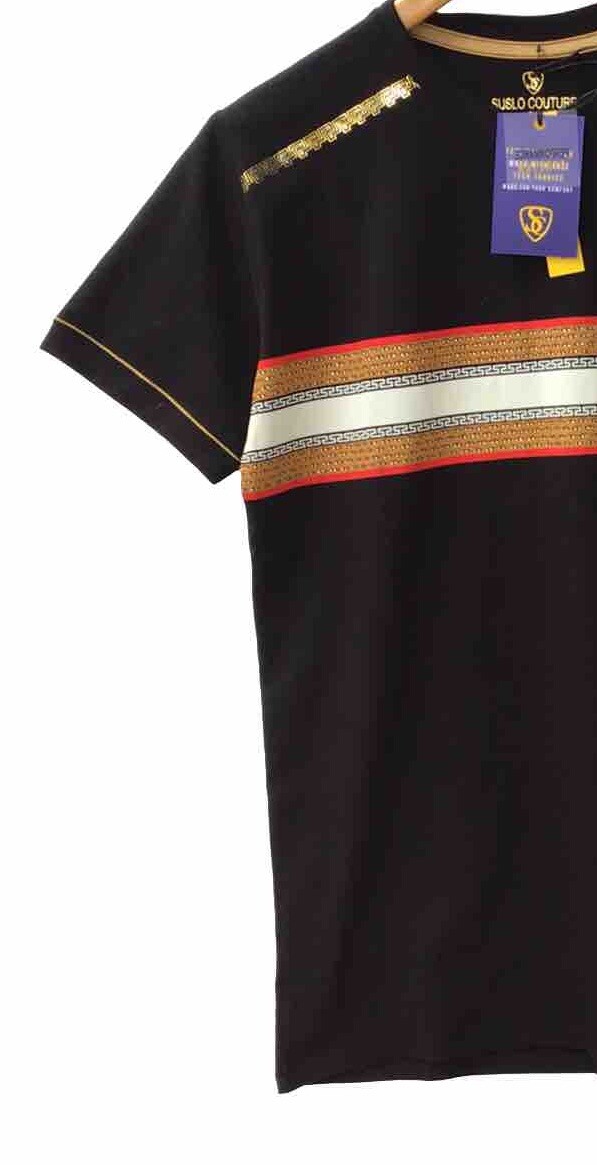 Men’s Beautiful Cotton Rhinestone T Shirt,Italian Style,Stretch S to 2XL…A21.A
