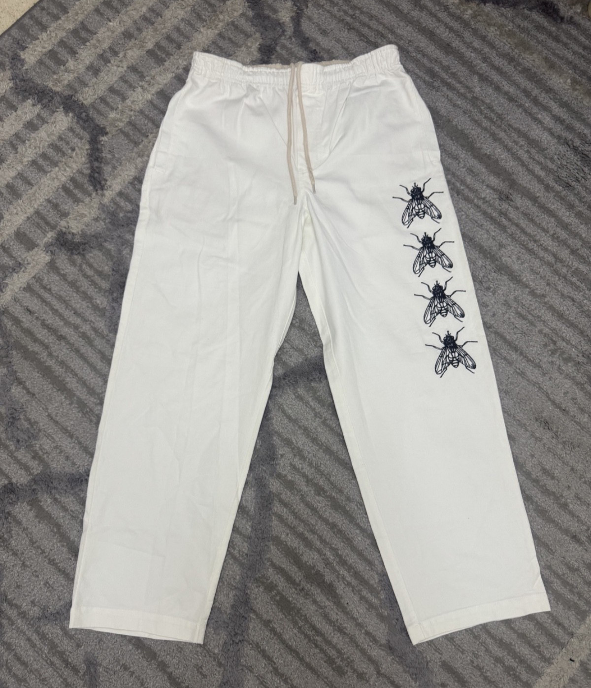 Butter Goods Fly Pants M Medium 30-32-34 Waist Relaxed Fit Off White Skate Pant