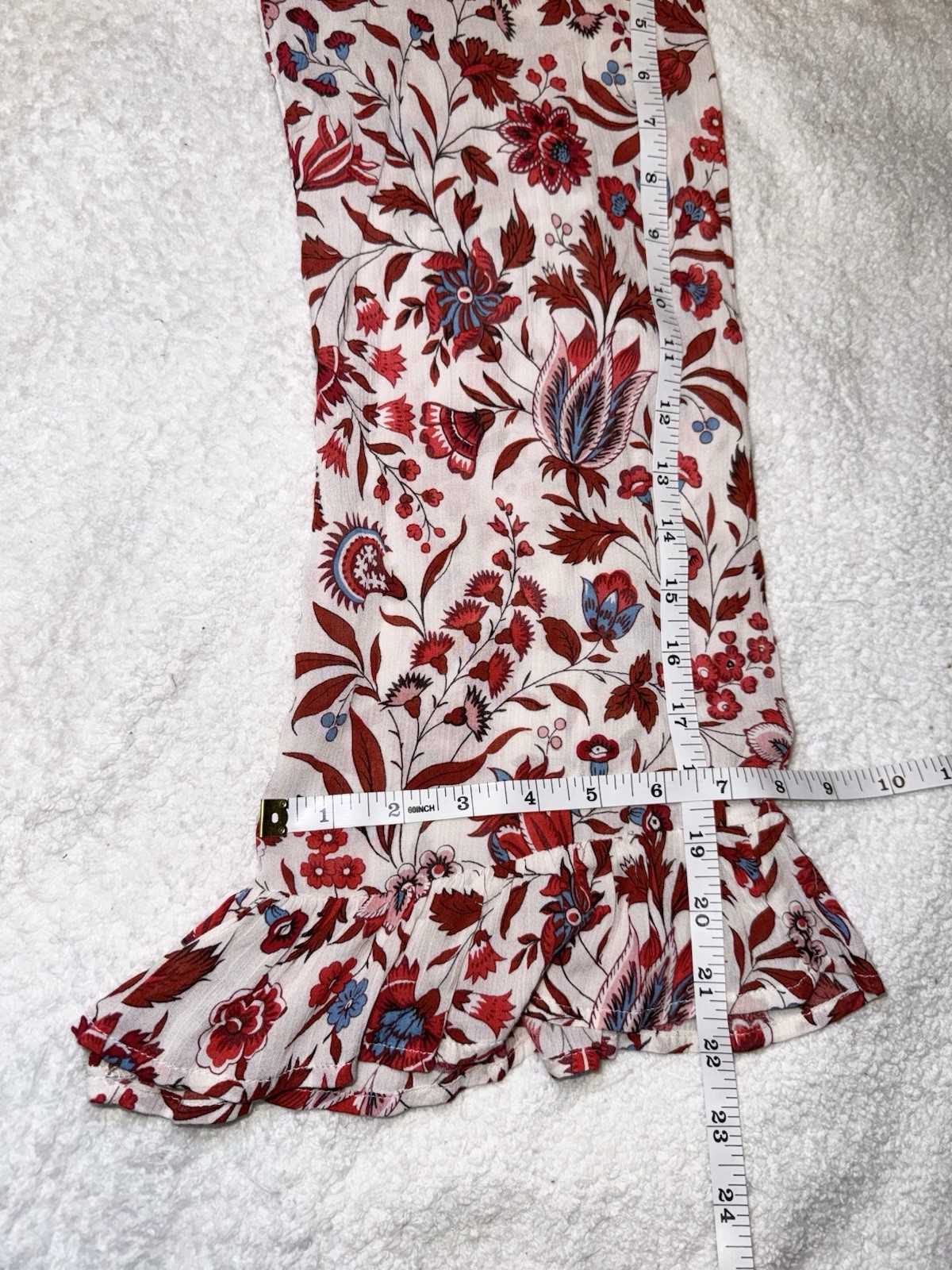 NWT Dear John MEDIUM Boho Floral Blouse Bell Sleeve Ruffle Top Peasant Romantic