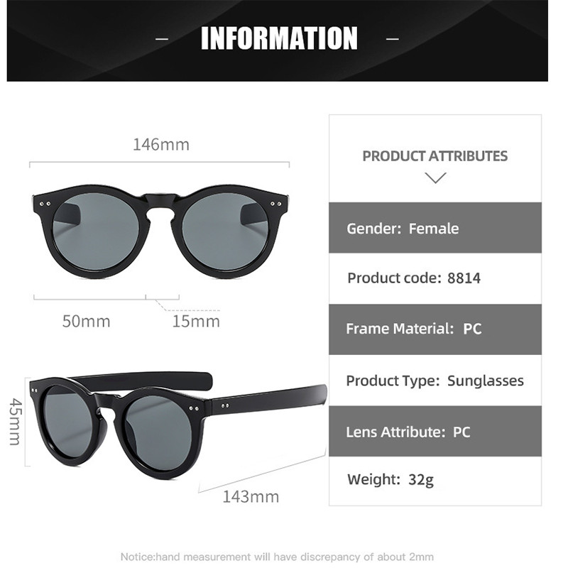 Classic Round Thick Frame Sunglasses For Men Women Outdoor Glasses UV Protection