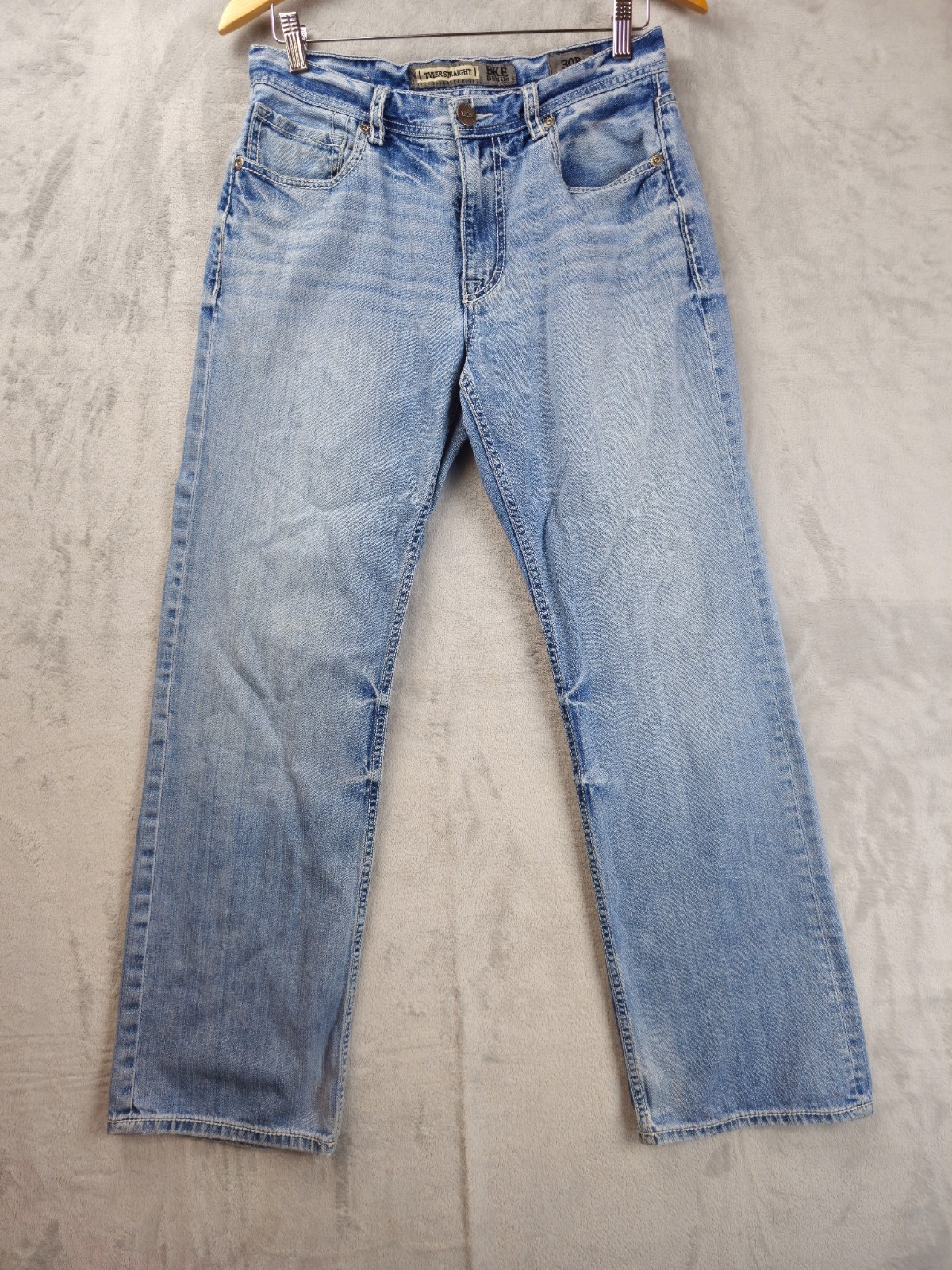 Buckle BKE Tyler Straight Jeans Denim 30×30 Mens Blue Thick Stitch Pants