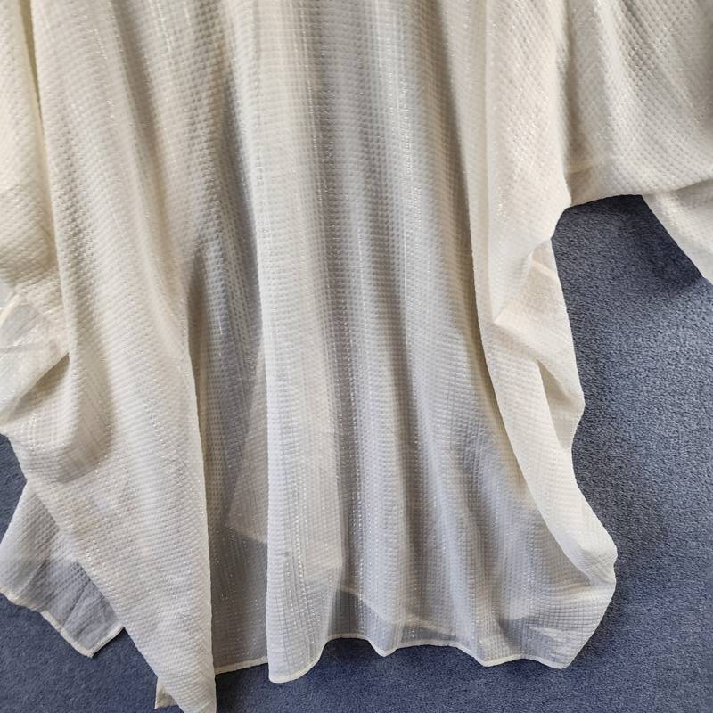 Anne Klein Tie-Front Kimono Top Women’s 1SZ It Dune Quarter Sleeves V-Neck