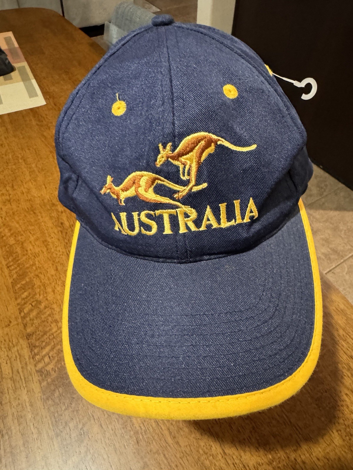 Australia Kangaroo Baseball Cap Hat Adult One Size Blue Yellow Snapback