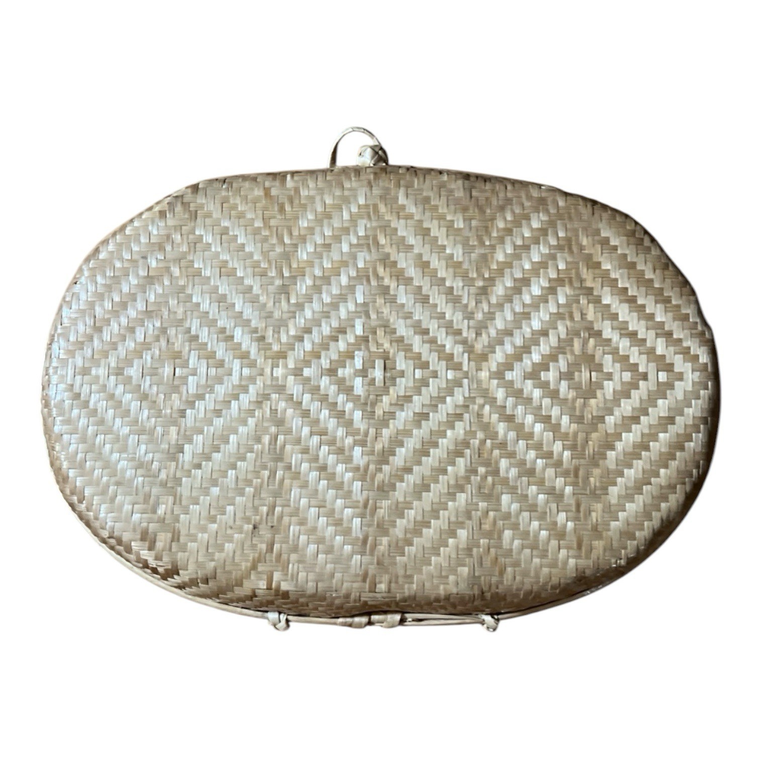 Vintage Woven Bamboo Rattan Clutch Purse Asian Handmade The Philippines