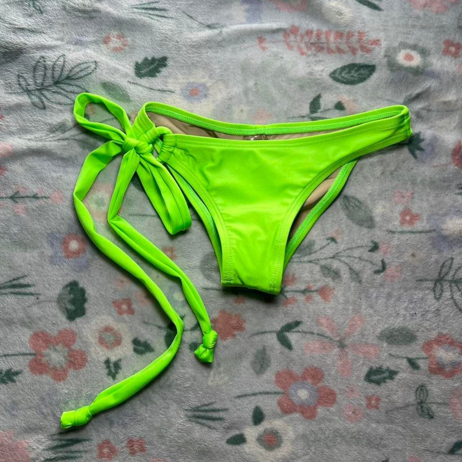 Vintage Y2K Kate Swim Neon Green Side-Tie Bikini Bottoms S – McBling Rave Retro