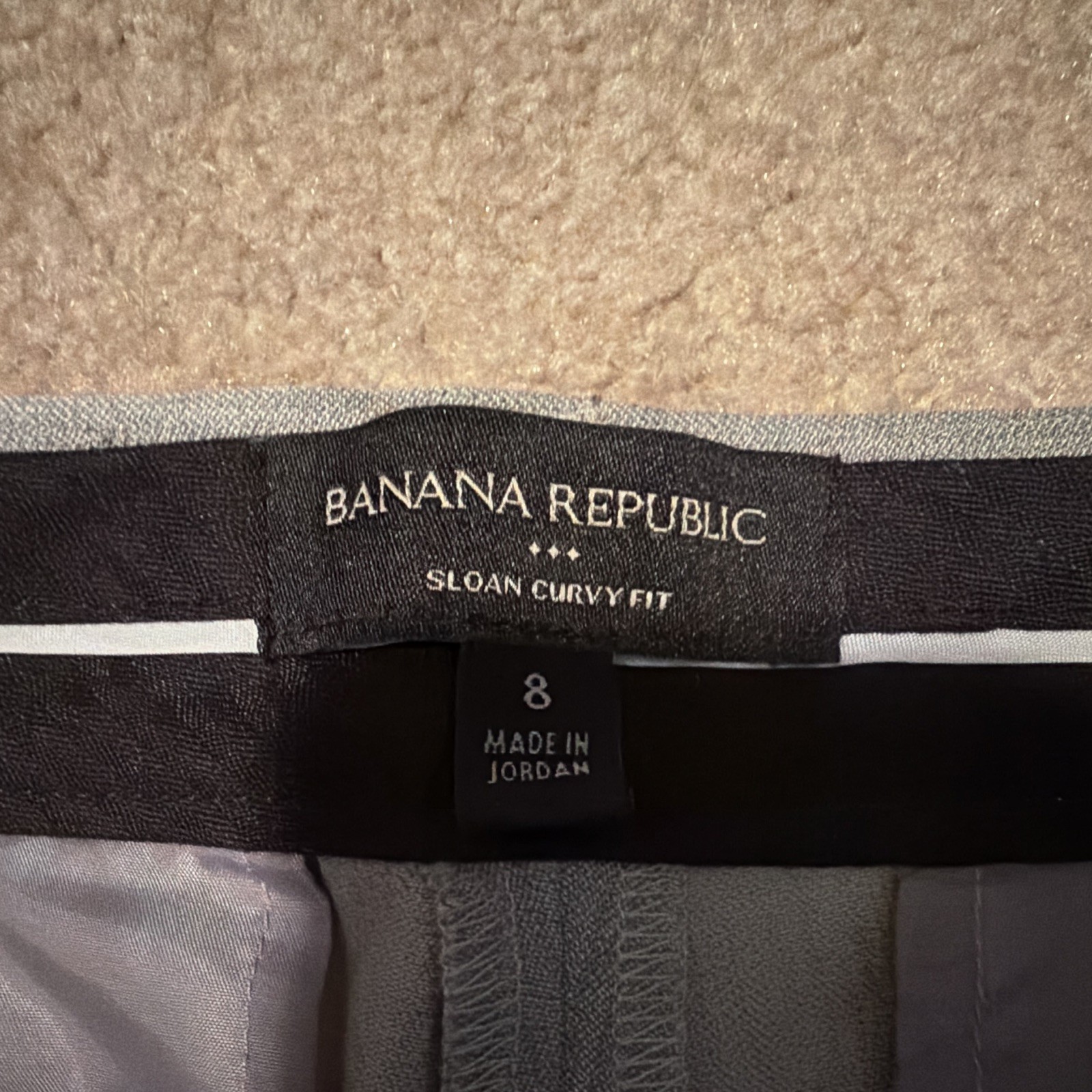 Banana Republic Women’s Gray Solid Curvy Fit Flat Front Dress Pants Size 8