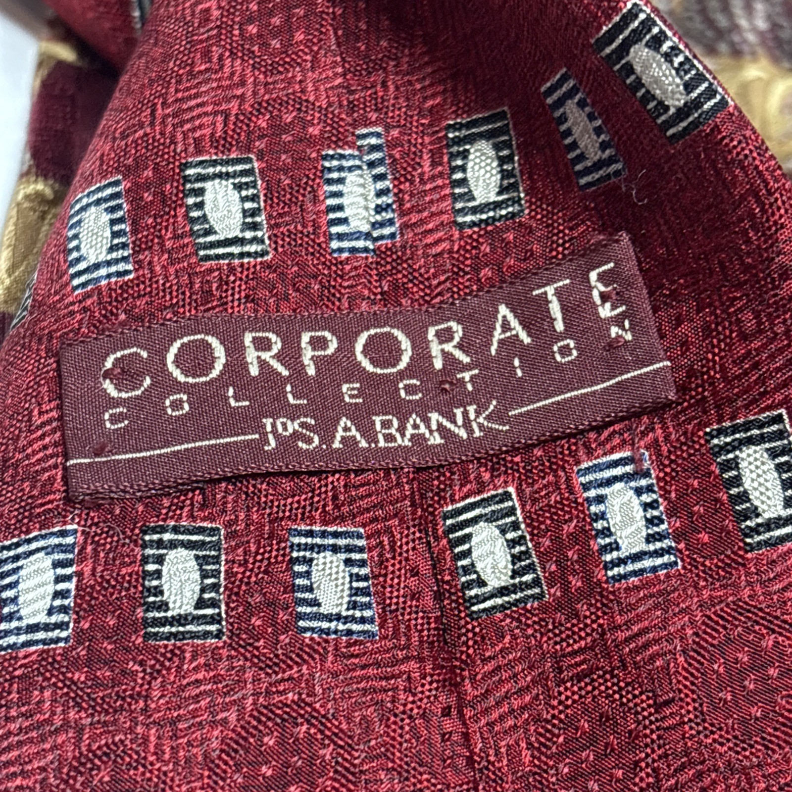 3 Joseph A Banks Ties 57- 60 Inch Classic 100% Silk Prominent Color Red