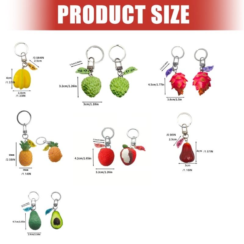Artistic Taiwan Fruit Keyring Handmade Bag Decoration Trendy Youth Accessories