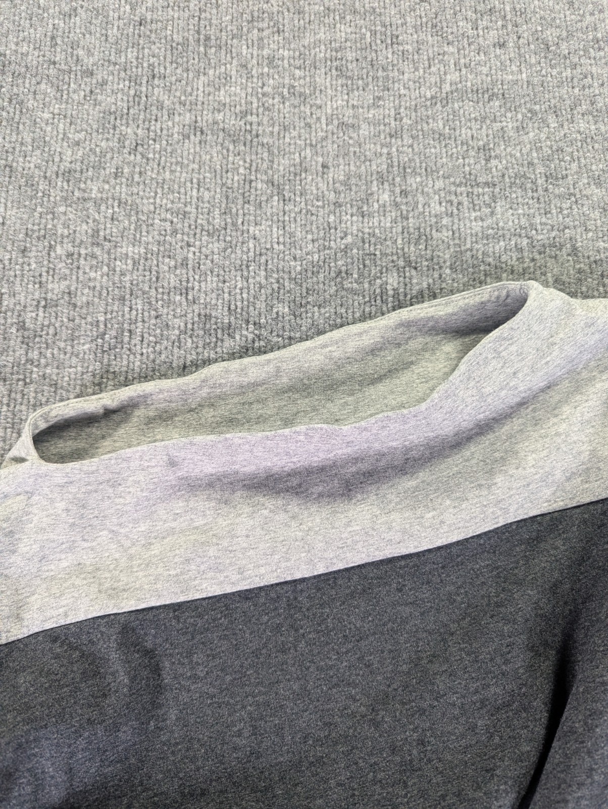 NON+ Minimalist Color Block Cotton Blend Tunic Women’s One Size Black Gray