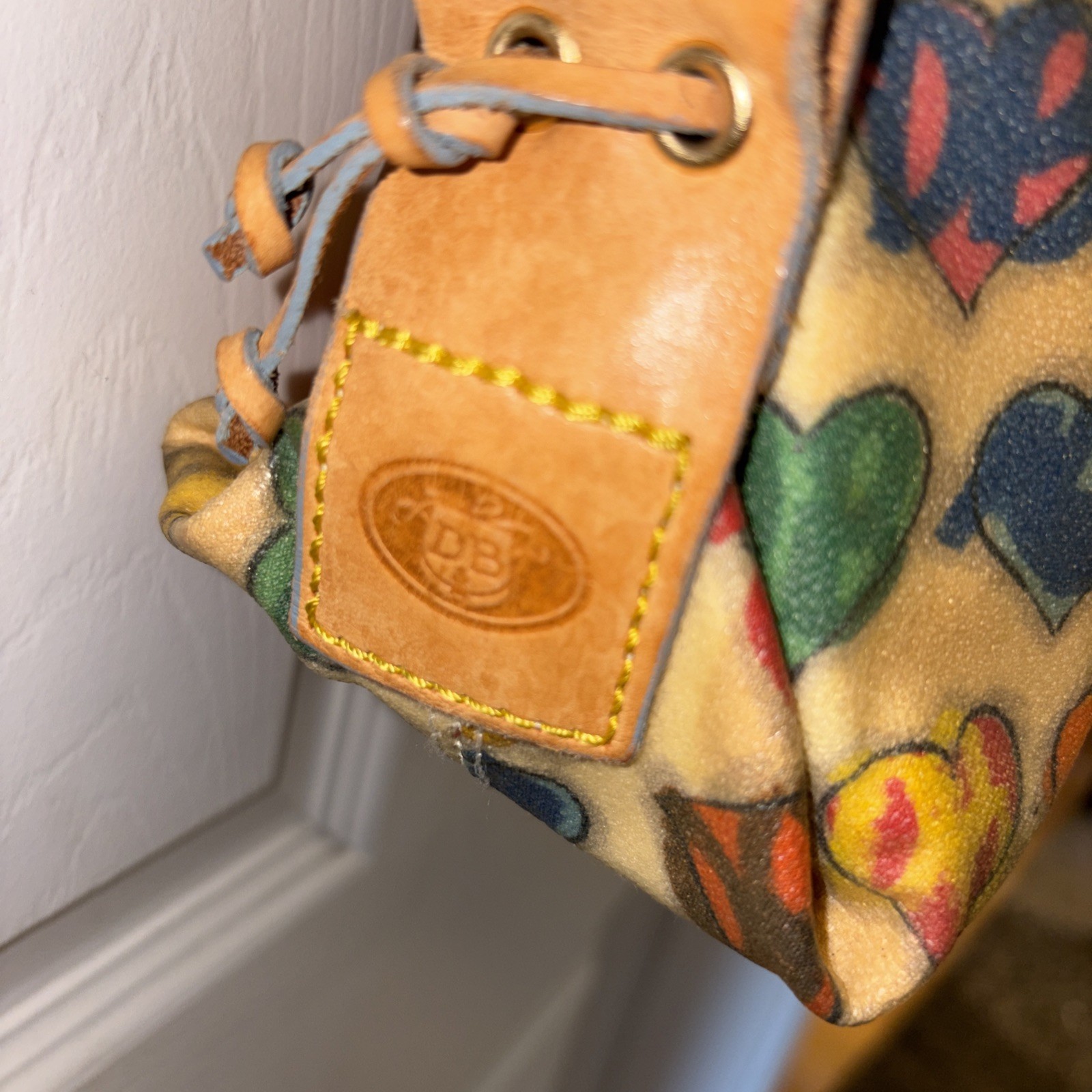 Dooney & Bourke Multi-Colored Rainbow Doodle Heart Vintage Handbag