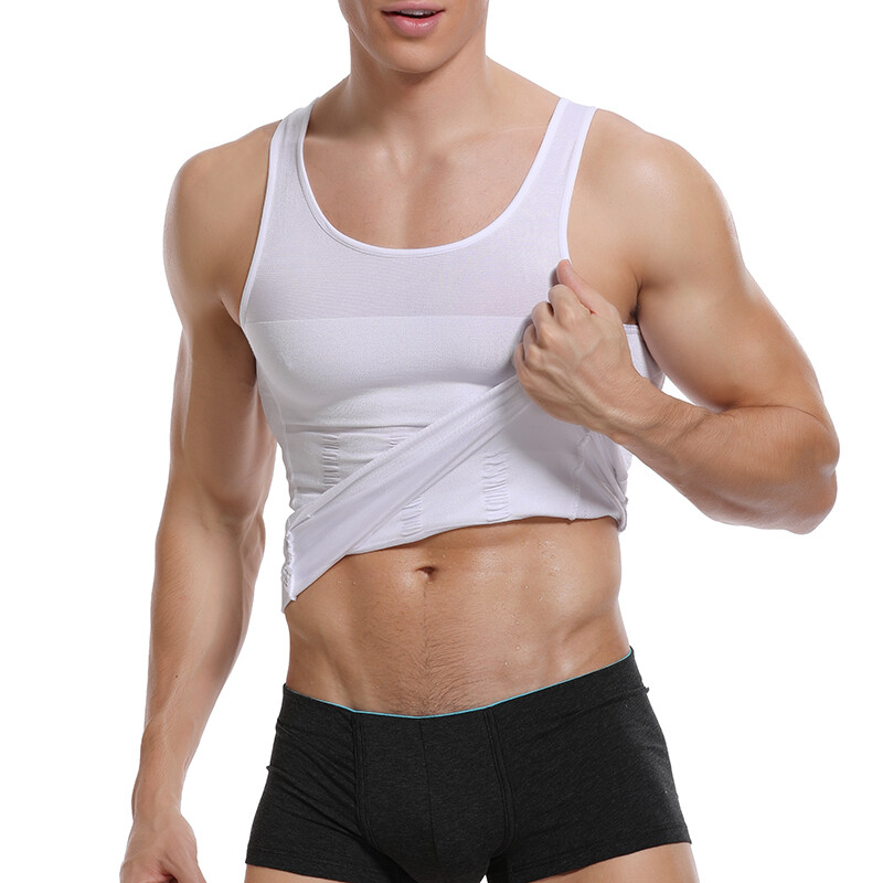 1-3 Pack Compression Shirts for Men Slimming Body Shaper Vest Fajas para Hombres