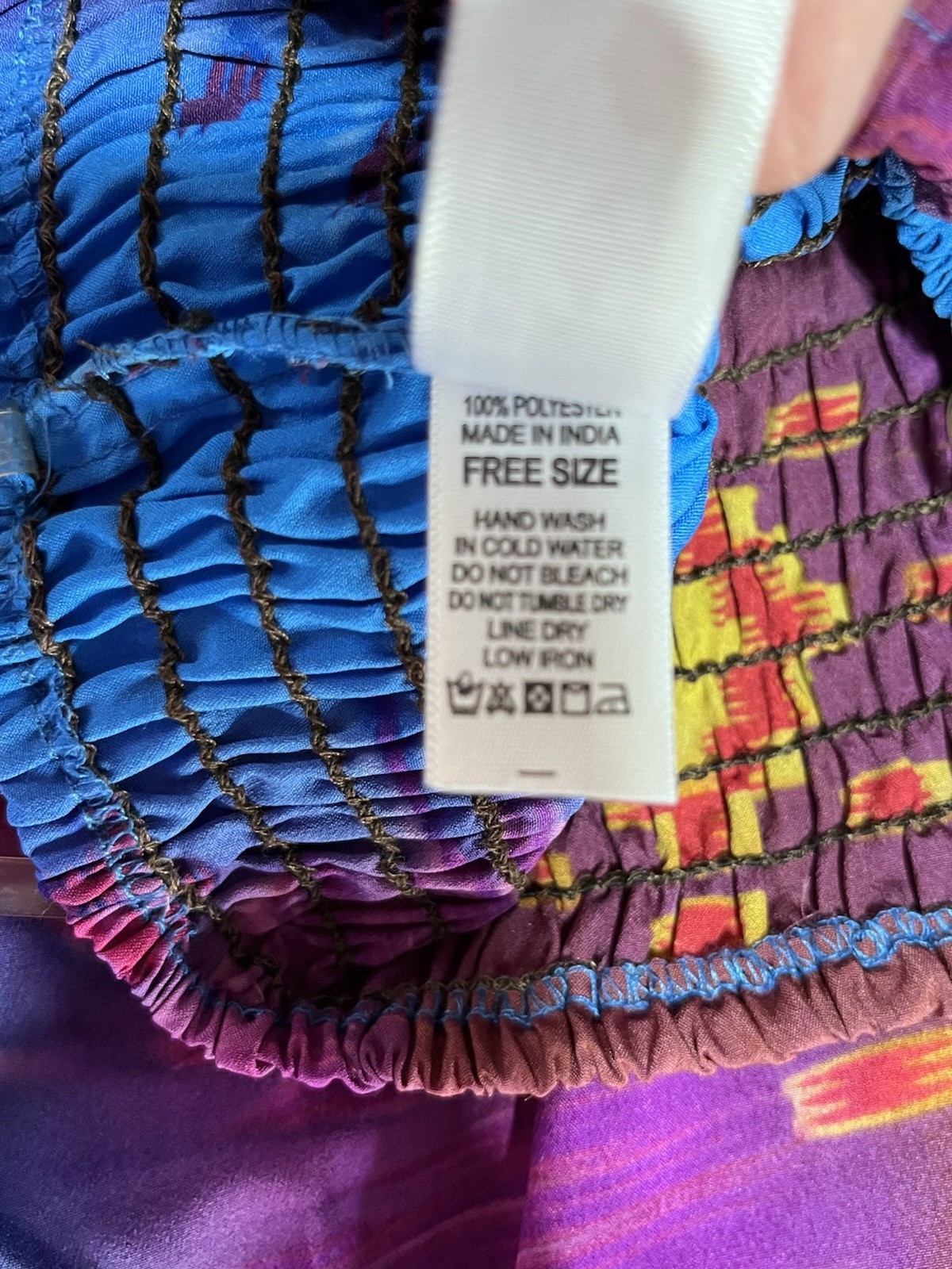 India Boutique Boho Maxi Dress Tube Top Sundress Free Size Southwest Ikat Print