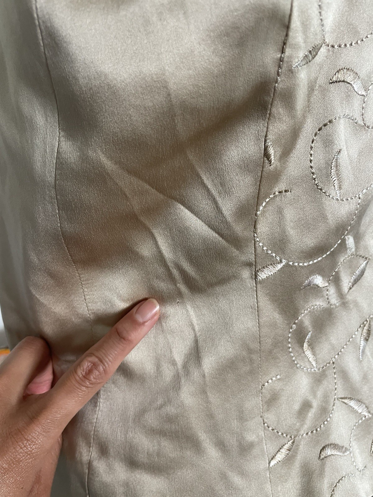 Ann Taylor LOFT Silk Brocade Buttoned Blouse 4P Petite Champagne