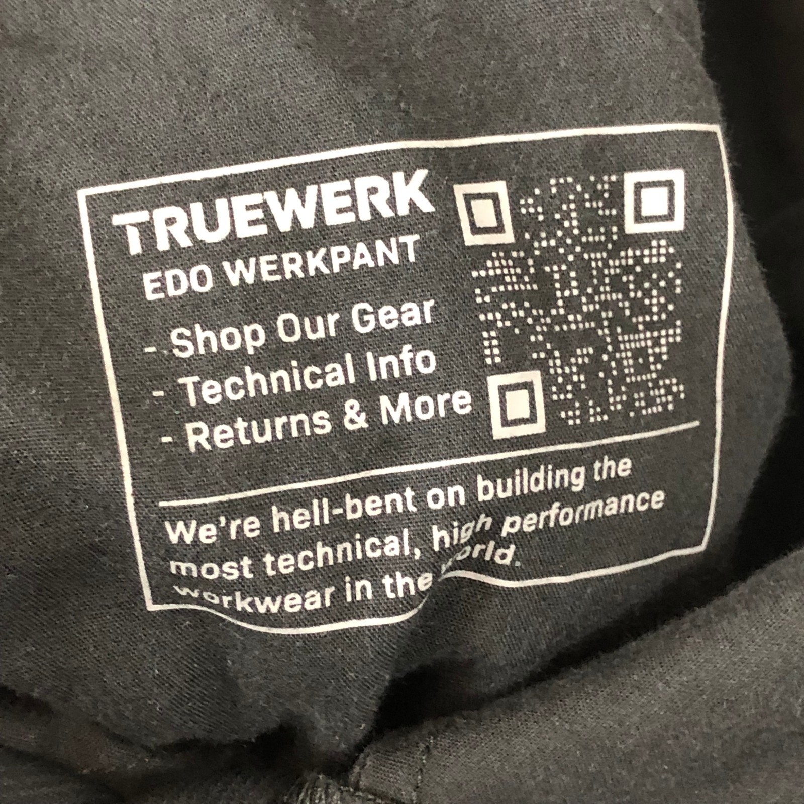Truewerk EDO Werkpant Pants Mens 42 x 34 Black Utility Wicking Workwear Stretch
