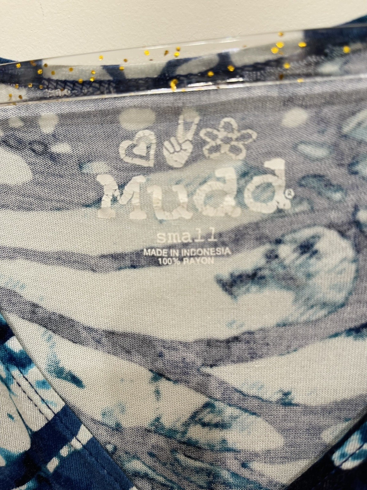 Mudd sleeveless A-line/shift high waist dress Size Small blue w/floral print